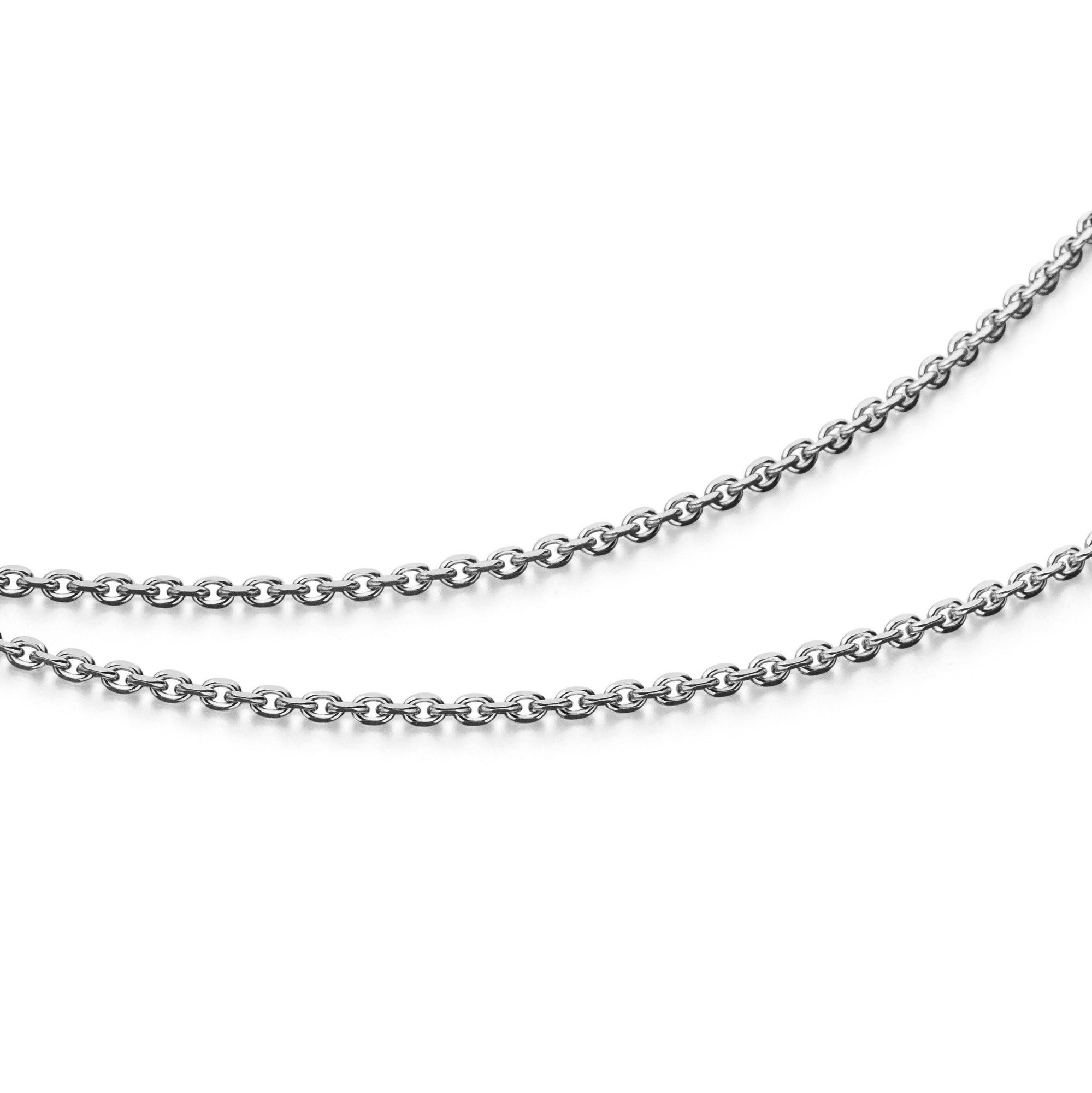 Armband DUR Schmuck: Kette "Anker diamantiert" 1,7 mm, 925er Silber, rhodinier