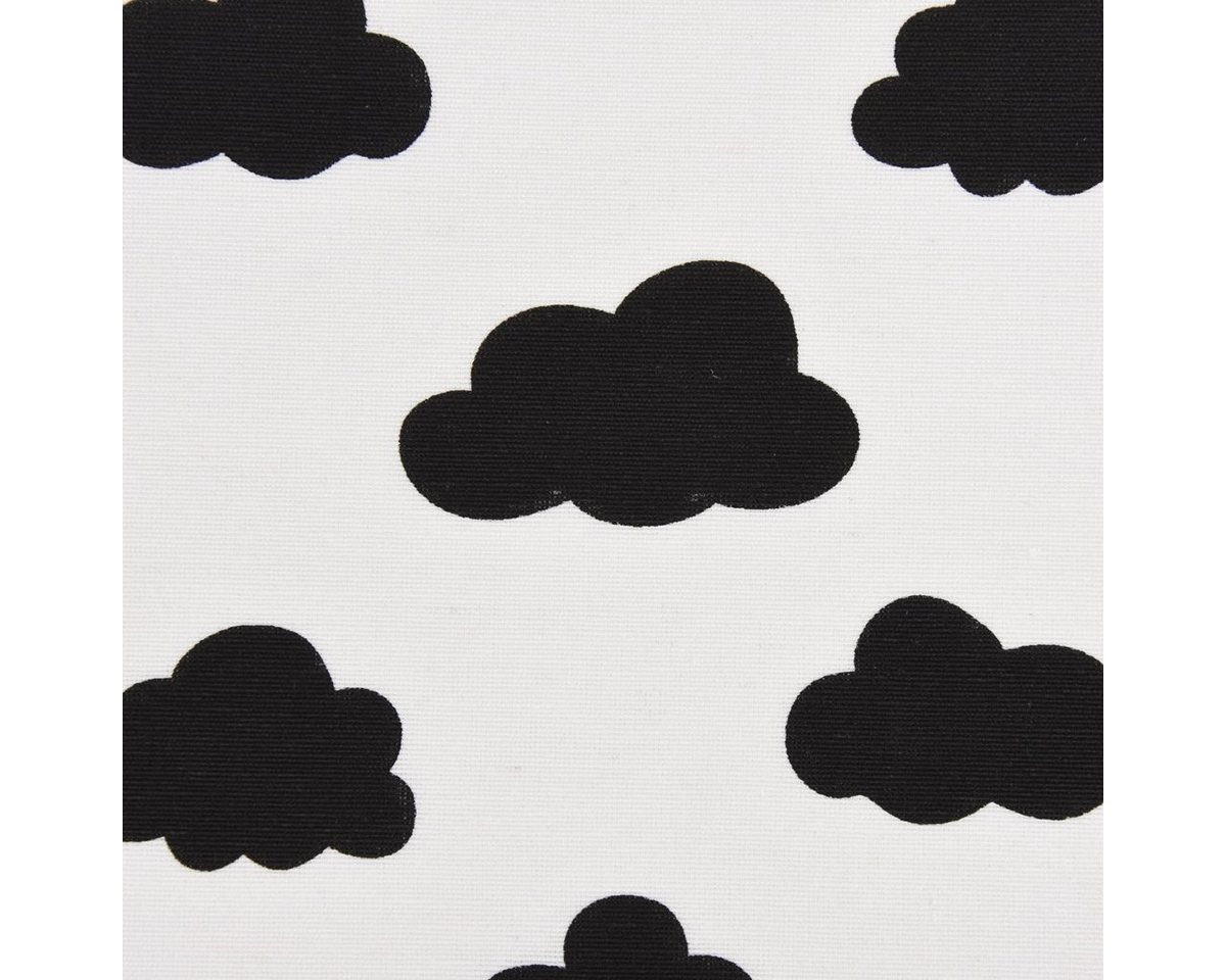 Thumbnail - SCHÖNER LEBEN. Stoff Gardinenstoff Dekostoff Wolken weiß schwarz 1,4m Breite