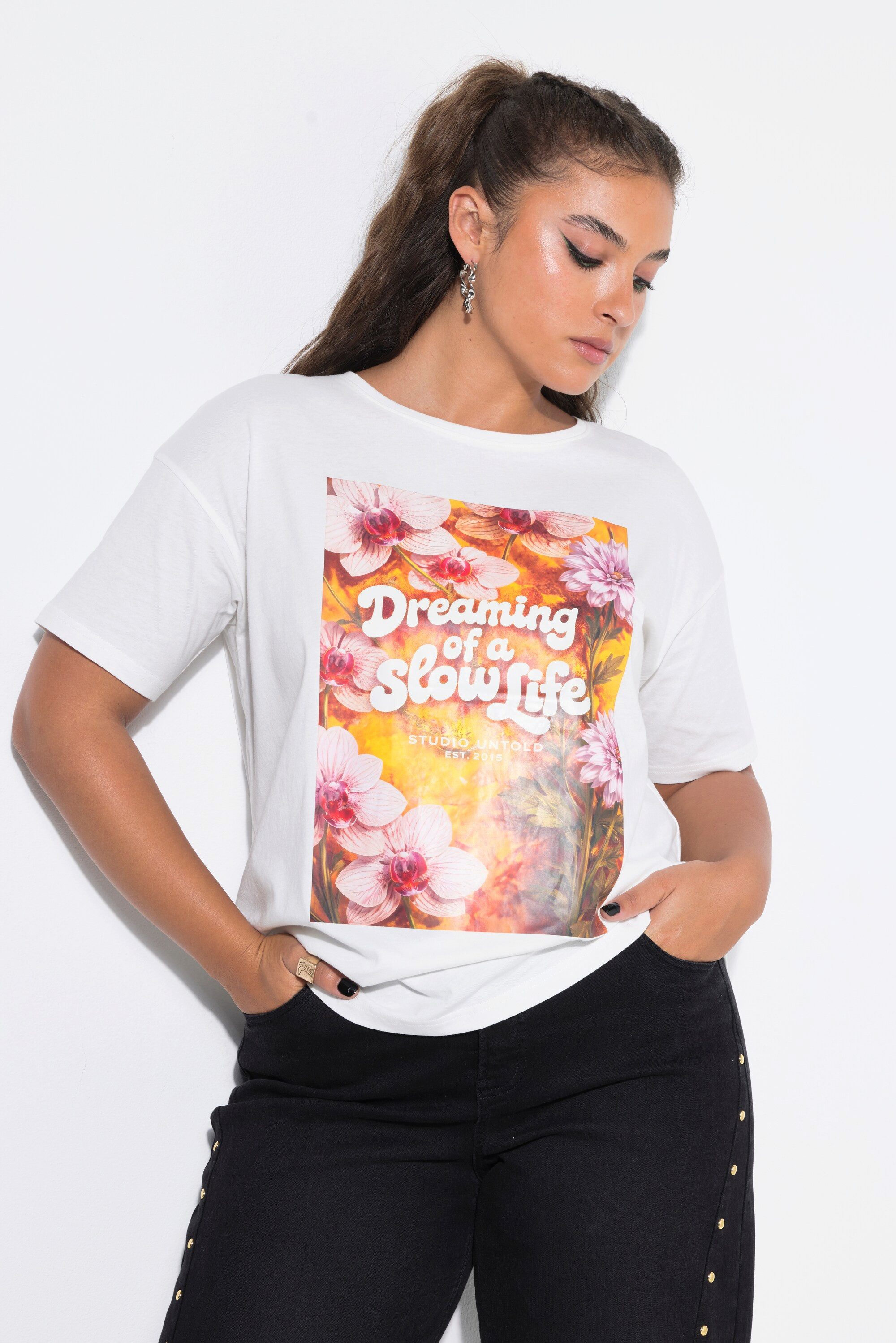 Studio Untold T-Shirt T-Shirt Oversize Shape Flowers/Statement