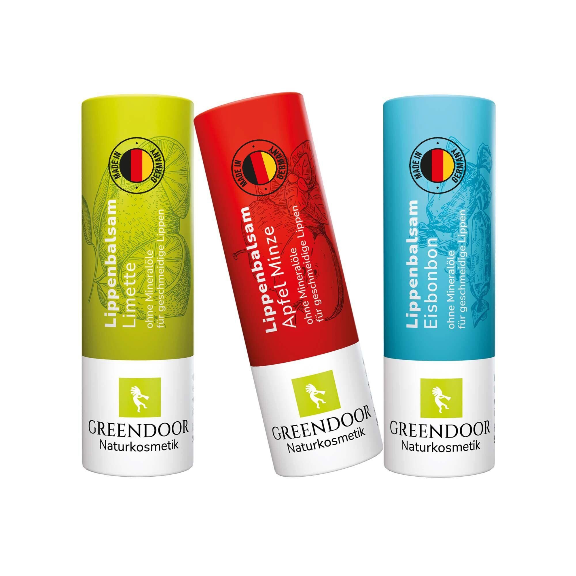 GREENDOOR Lippenbalsam Lippenpflege Set FRESH