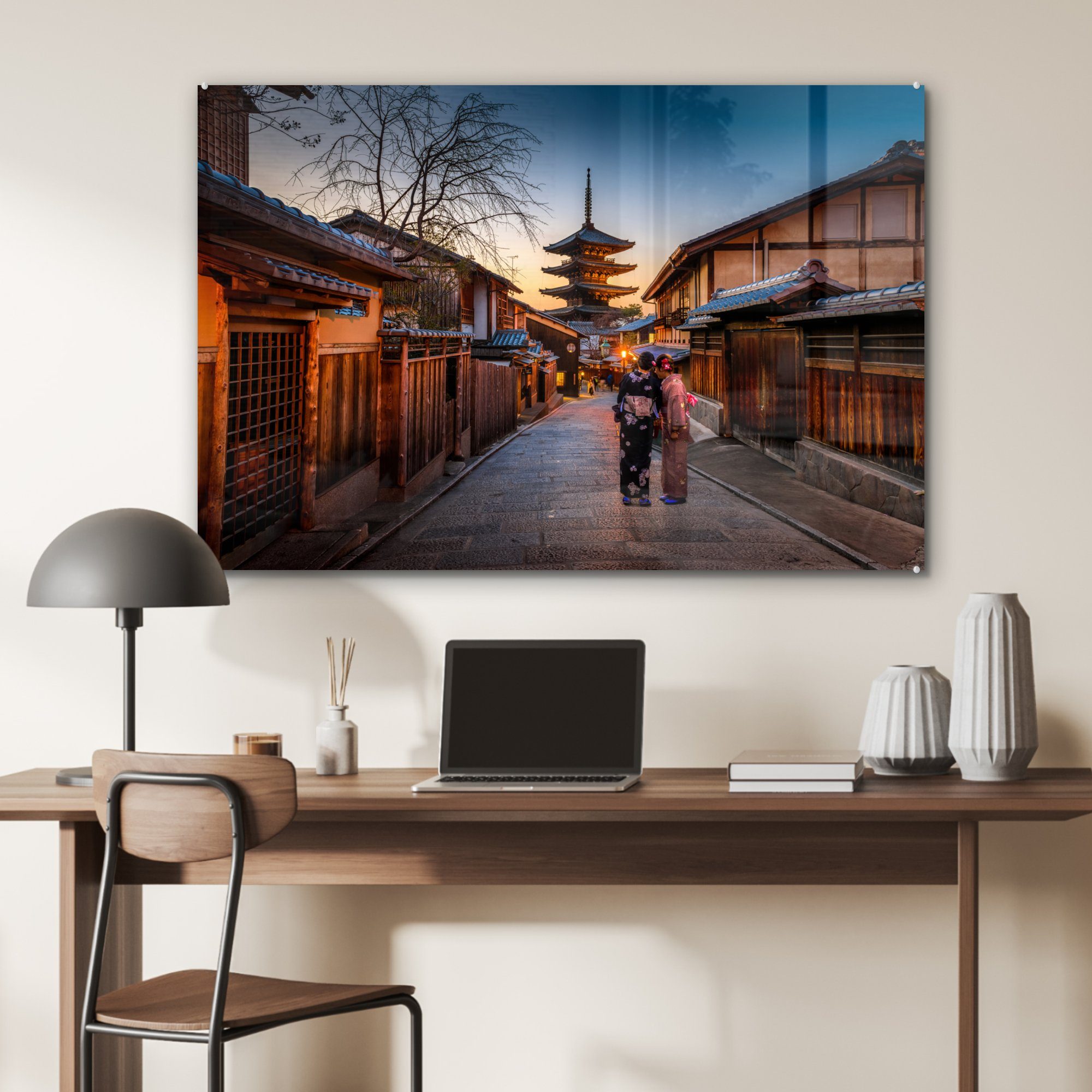 Acrylglasbilder Architektur - - MuchoWow Wohnzimmer Schlafzimmer (1 St), Acrylglasbild & Kyoto Japan,