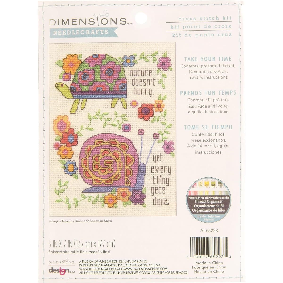 Dimensions Kreativset Dimensions Kreuzstich Stickpackung "Lass dir Zeit", Zählmuster, 12,7x, (embroidery kit by Marussia)