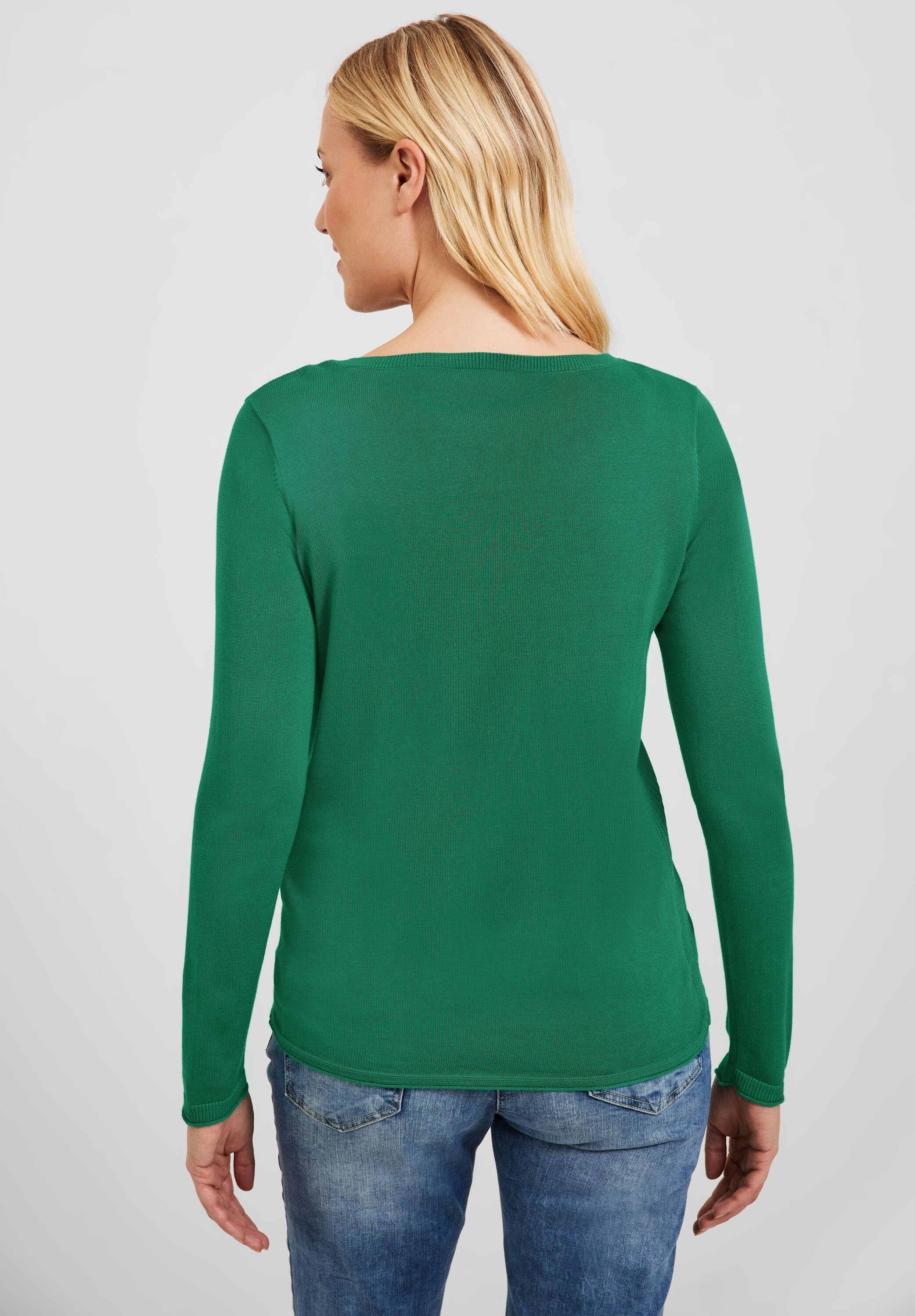 green V-Ausschnitt luscious mit V-Ausschnitt-Pullover Cecil femininem