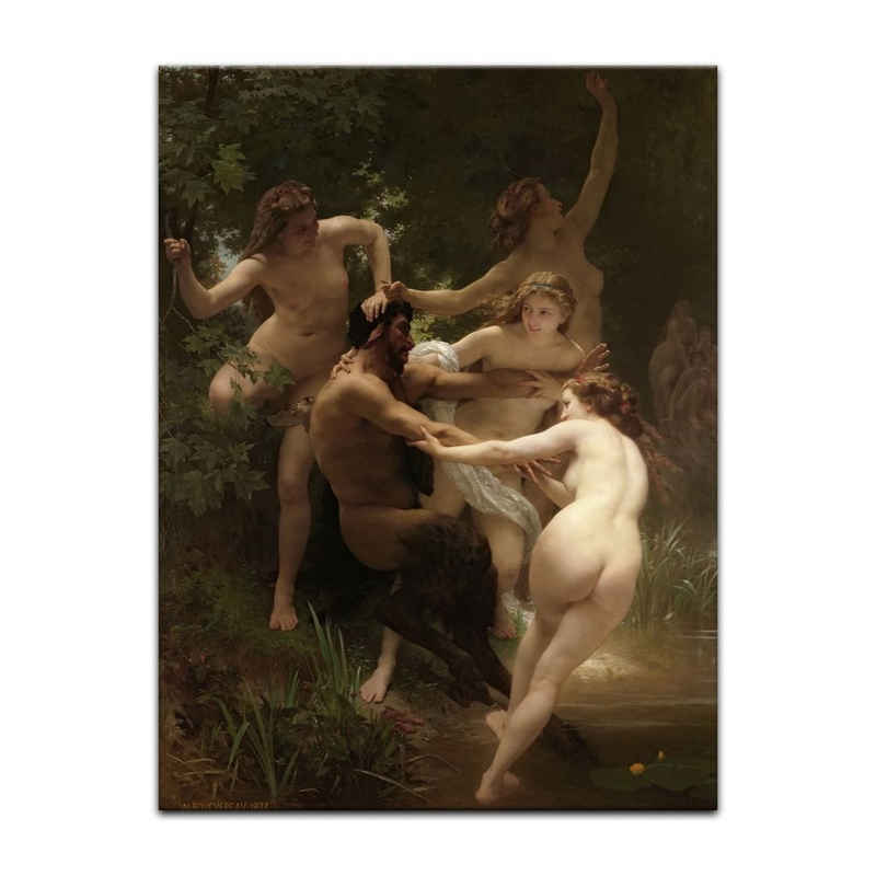 Bilderdepot24 Leinwandbild Alte Meister - William-Adolphe Bouguereau - Nymphen und Satyr, Menschen
