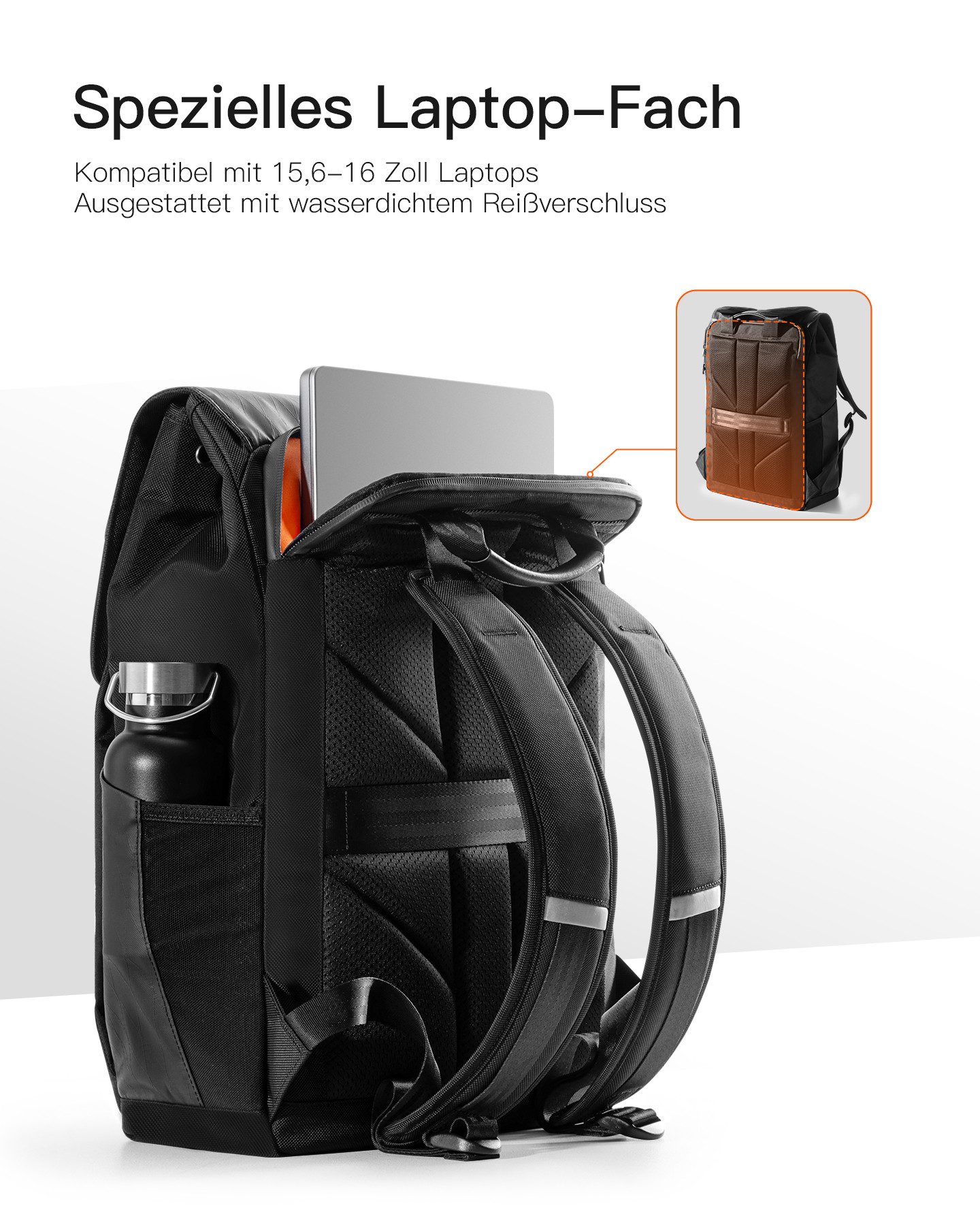 Inateck Laptoprucksack 20L Freizeitrucksack Kompatibel mit 15,6-16 Zoll Laptops, Geeignet für Kurzreisen, Outdoor-Aktivitäten, Geschäftsreisen