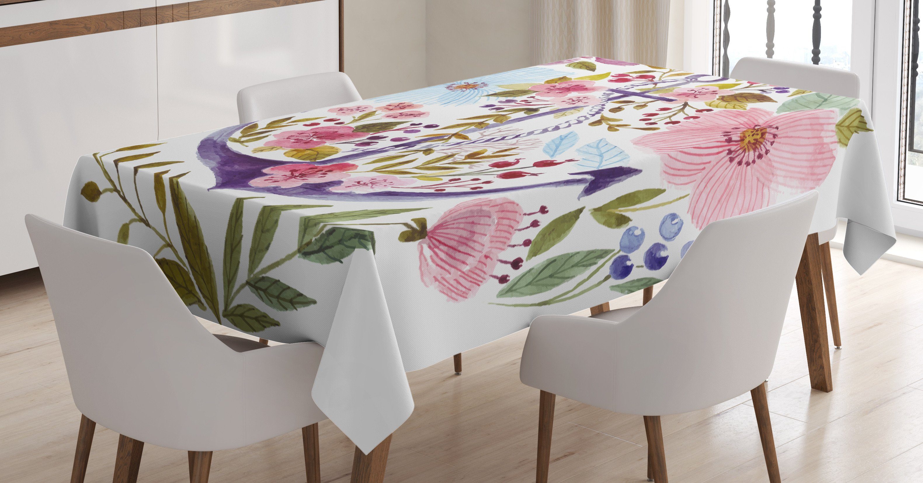 Abakuhaus Marineanker Tischdecke Außen Bereich Farbfest den Aquarell Ivy Klare Waschbar geeignet Für Farben,