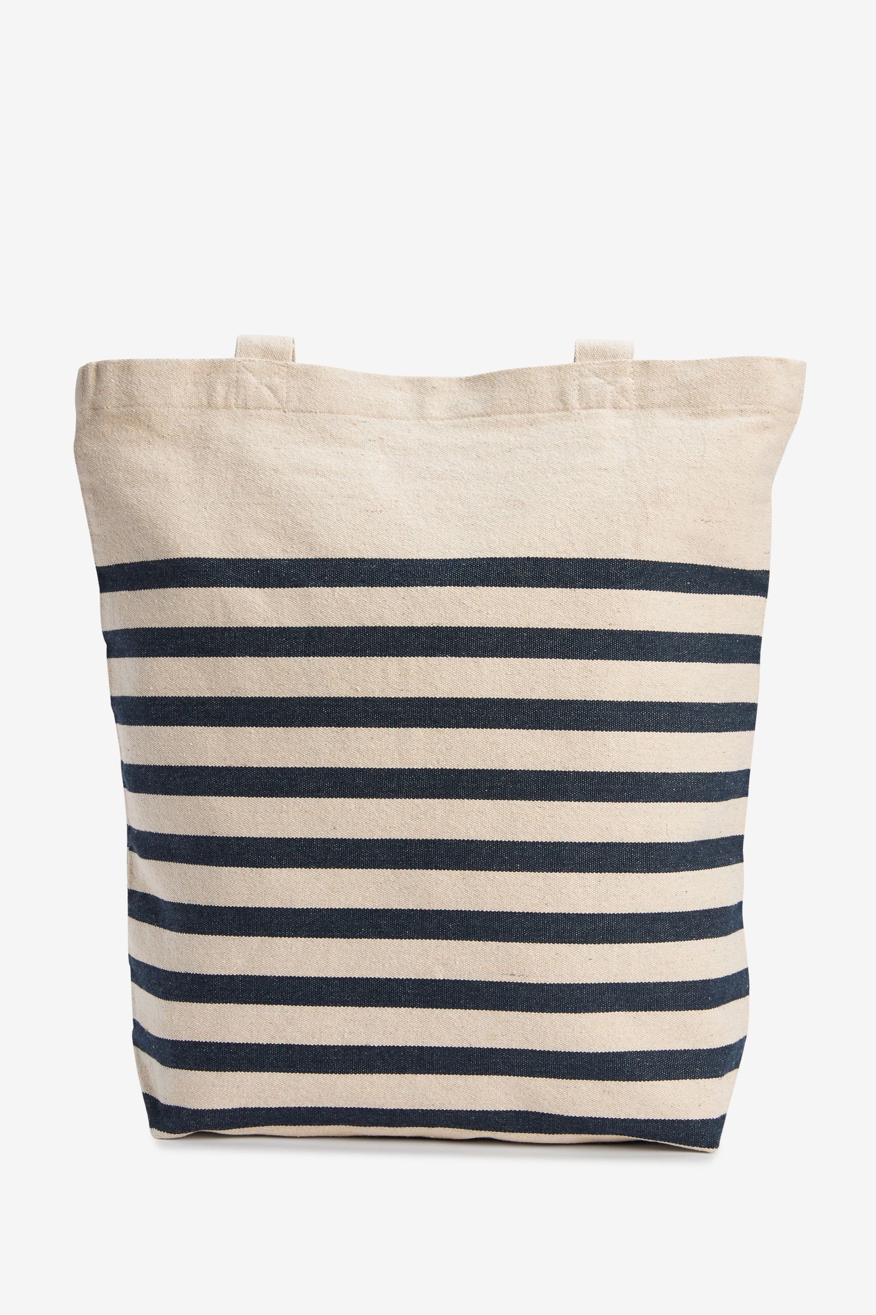 Damen Shopper Next Shopper Bag For Life Gestreifte Tasche aus Biobaumwolle