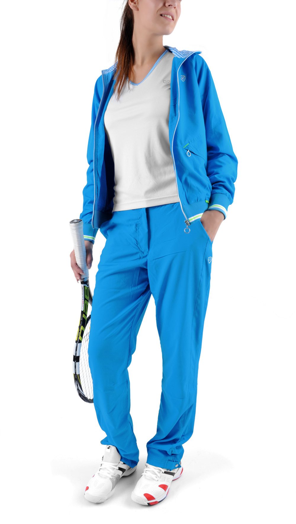 Trainingsjacke Vichy blau Damen