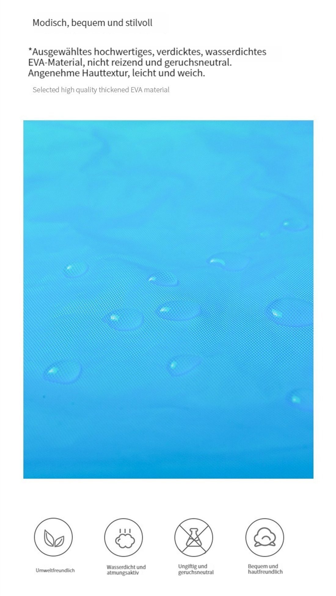 YOOdy~ Regenponcho Leichter Regenmantel Wiederverwendbar EVA Draußen Lila Kapuze Atmungsaktiv Wandern Poncho Regencape Cape Regenkleidung Radfahren, (1-St) Regen mit