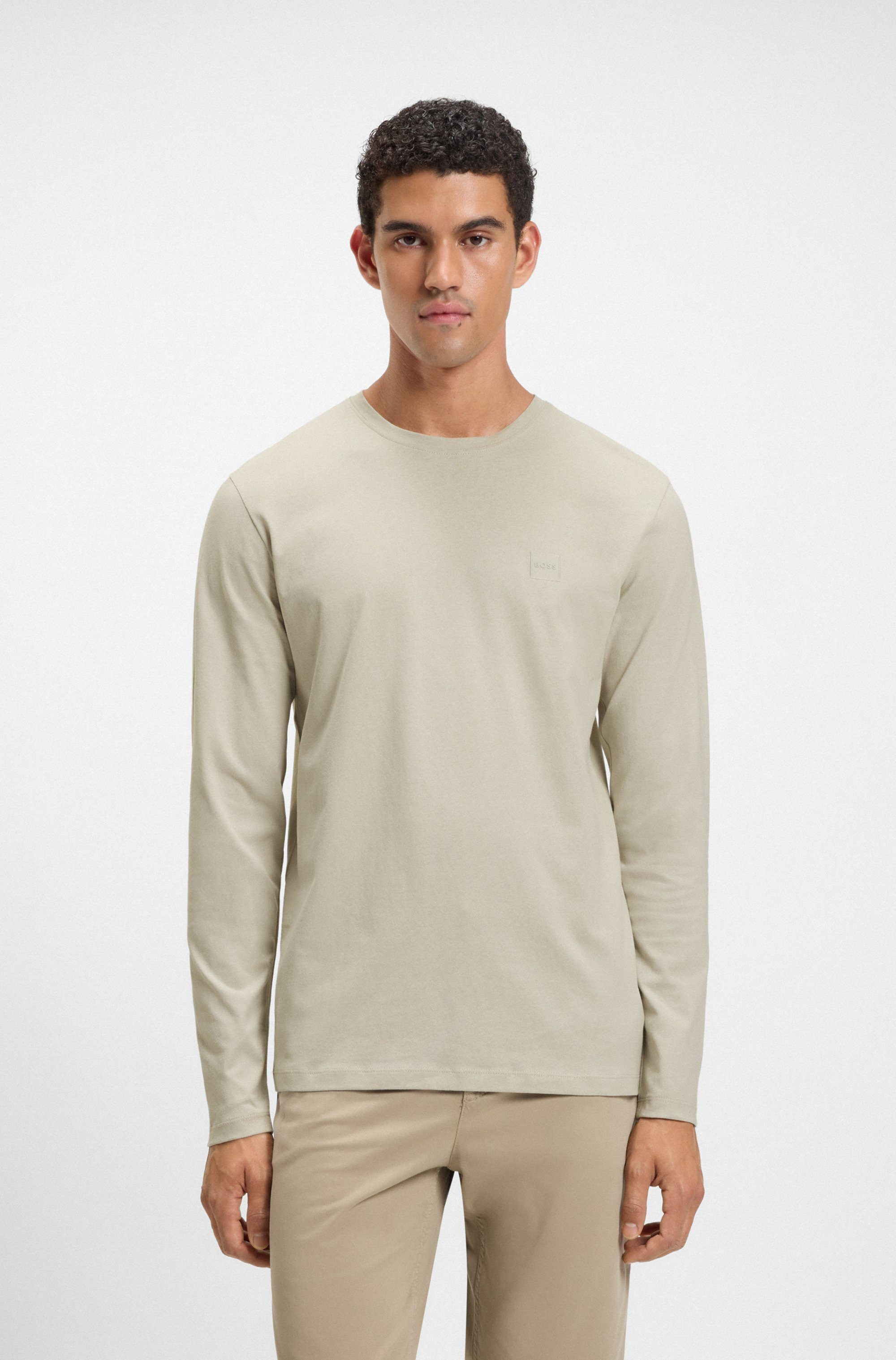 BOSS ORANGE Langarmshirt Tacks mit Markenlogo auf der Brust günstig online kaufen