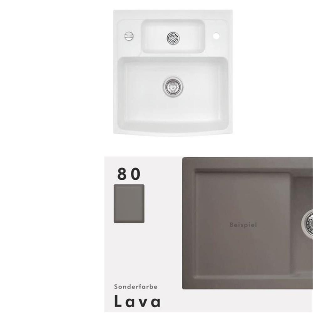 Systemceram Küchenspüle Spülmodul KeraDomo CENTRA 60 indv. 60 bis 75 cm Arbeitsplattentiefe La, 59,5/775 cm