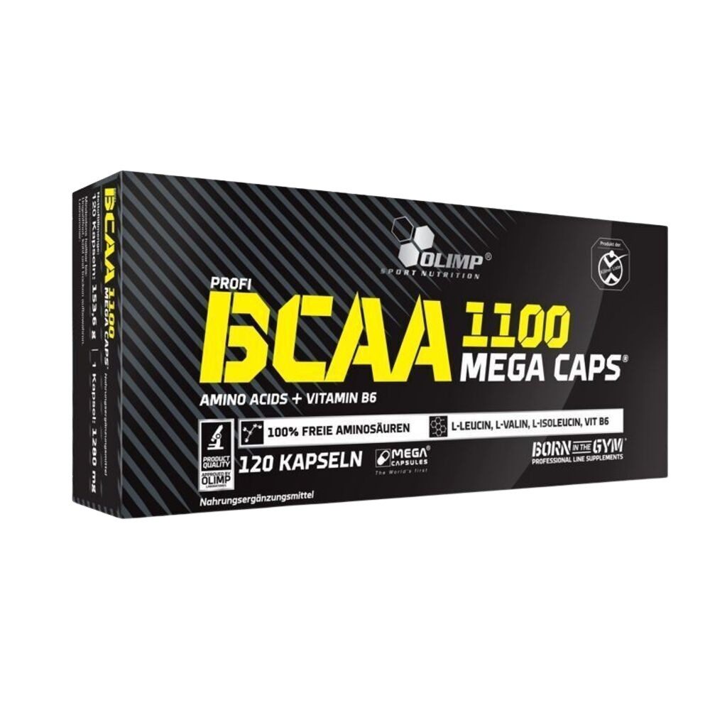 Olimp Sport Nutrition Olimp BCAA 1100 Mega Caps 120 Kapseln Kapseln, 154 g, Leucin, Isoleucin und Valin im bewährten Verhältnis von 2:1:1.