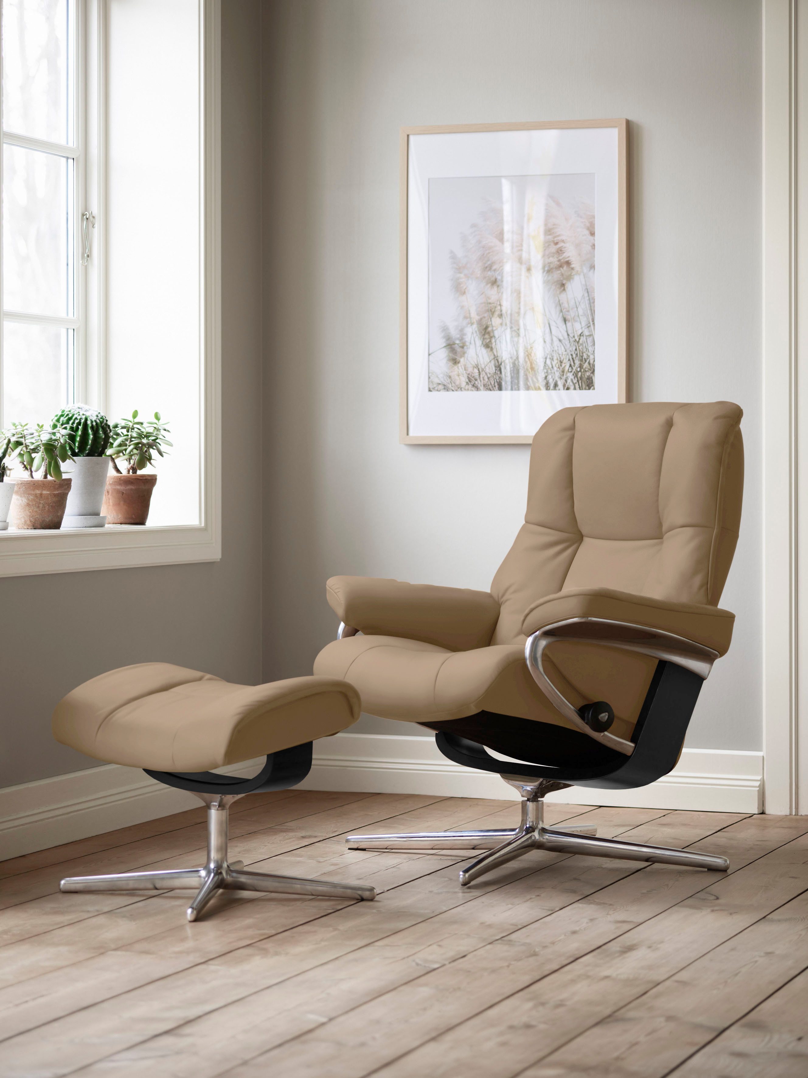 Stressless® Relaxsessel Mayfair, mit Cross Base, Größe S, M & L, Holzakzent Schwarz
