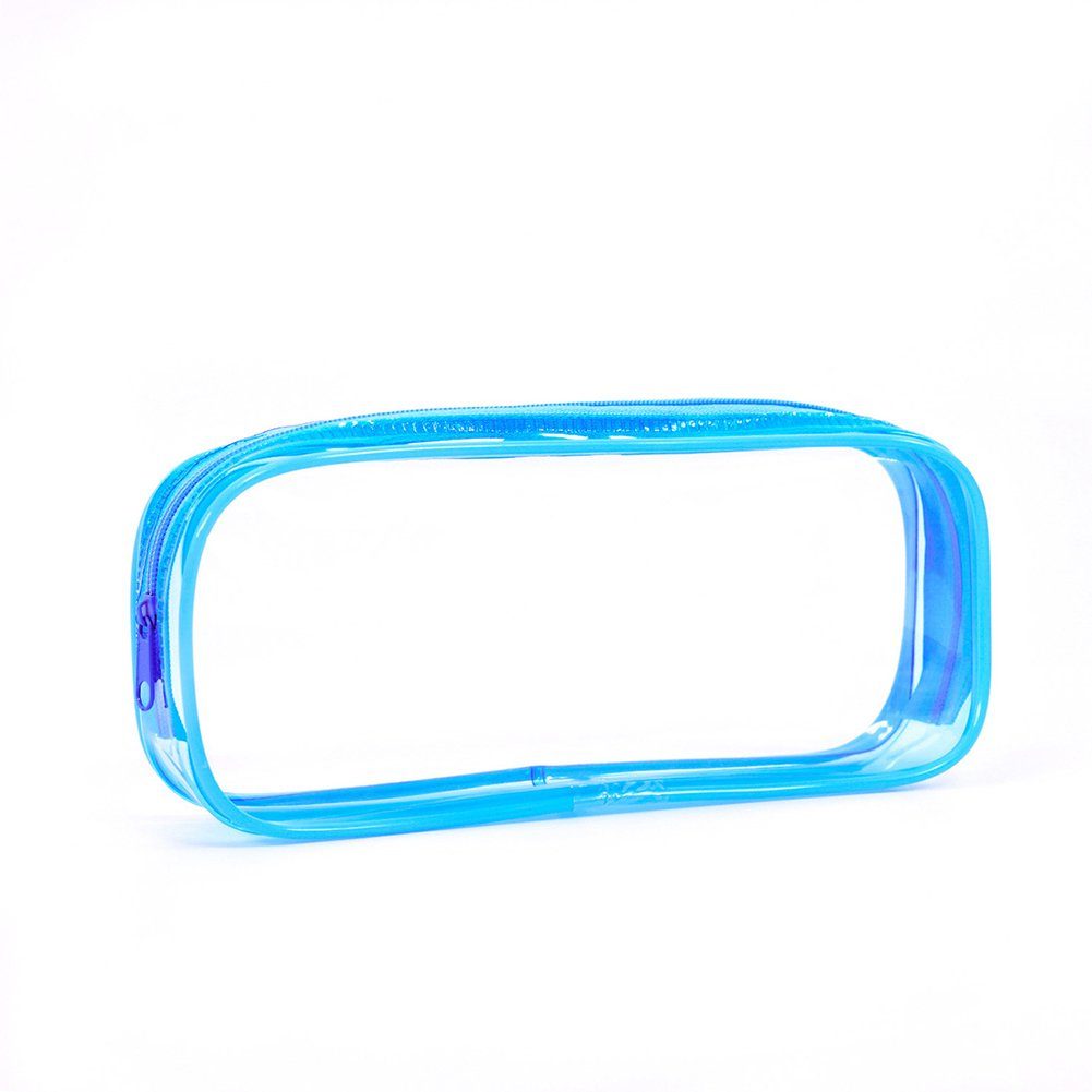 Blusmart Federmäppchen Transparentes Federmäppchen Mit Reißverschluss Und Farbstreifen blue