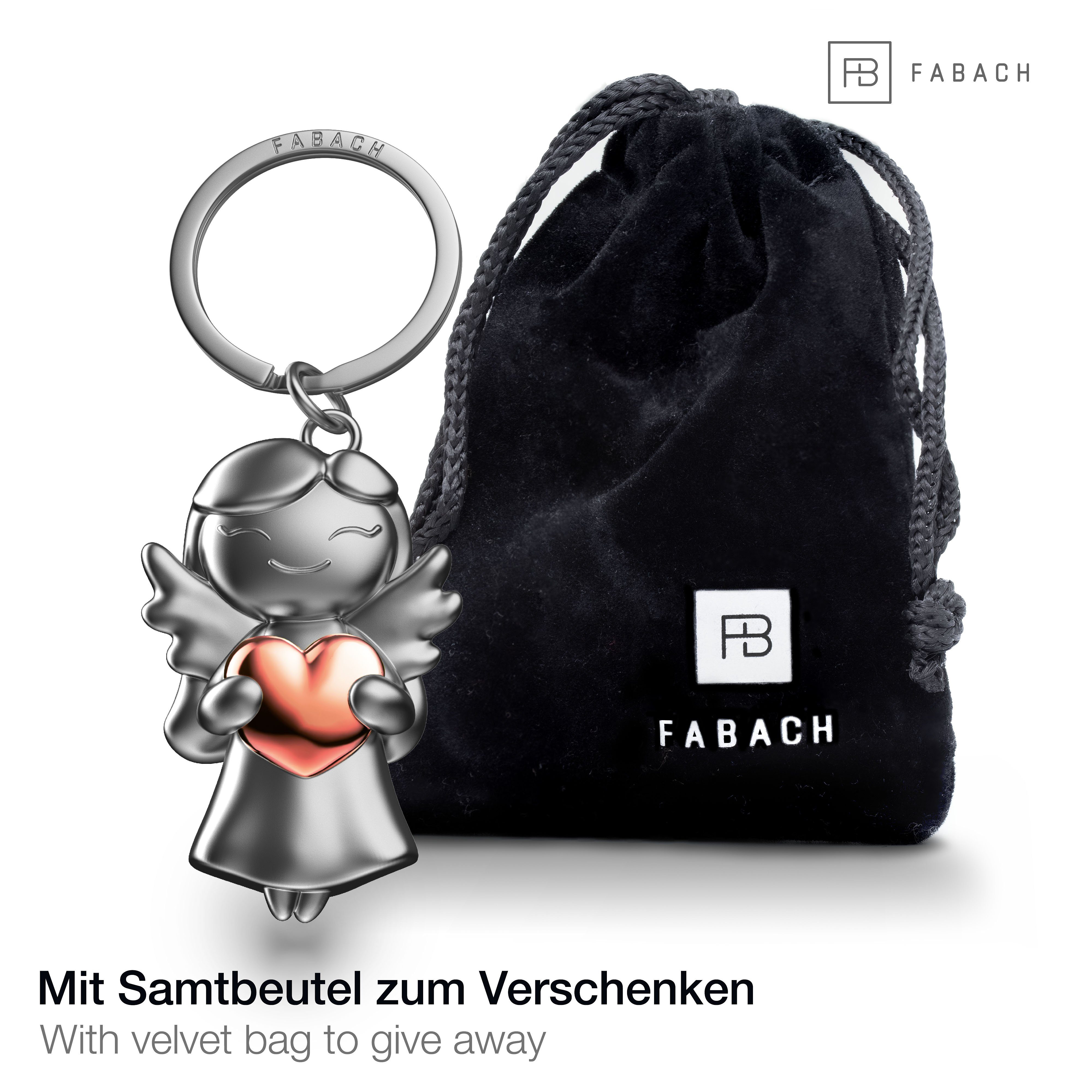 FABACH Schlüsselanhänger Schutzengel "Star" mit Herz - Glücksbringer Geschenk Liebe
