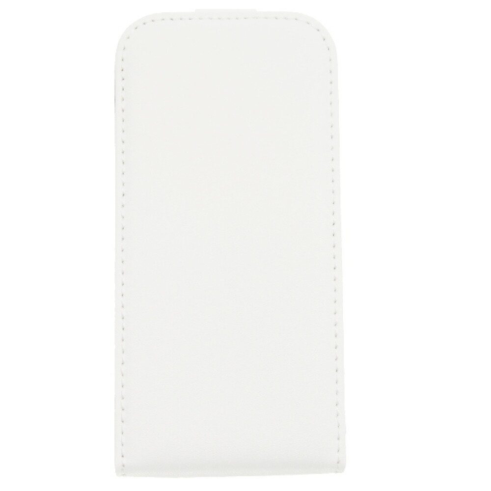 Handytasche Slim Leder Flip Handyhülle für Samsung Galaxy S4 mini Weiß 42507105078 (Flip Cover)