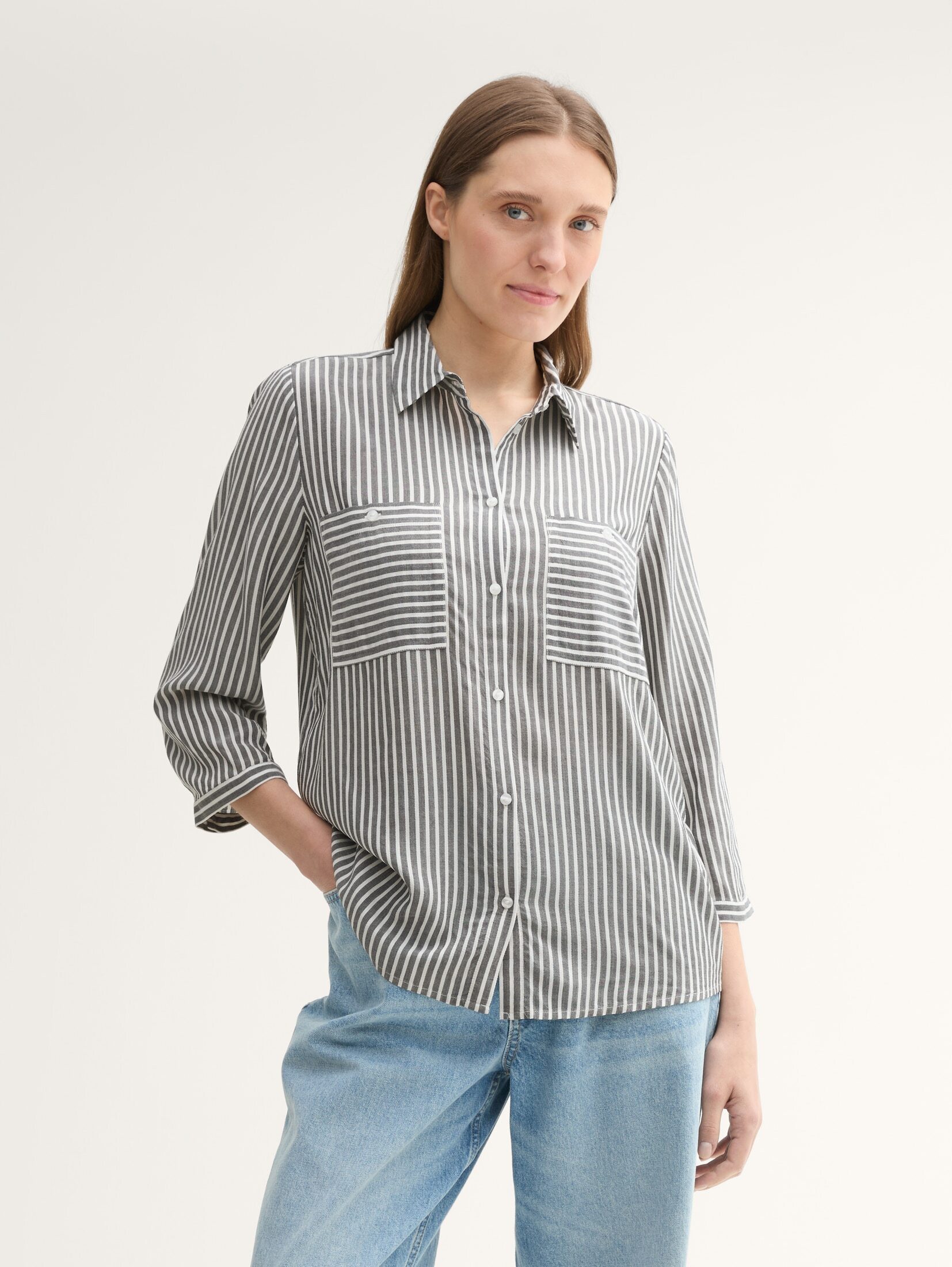 TOM TAILOR Langarmbluse Blusen & Shirts Bluse mit Streifenmuster