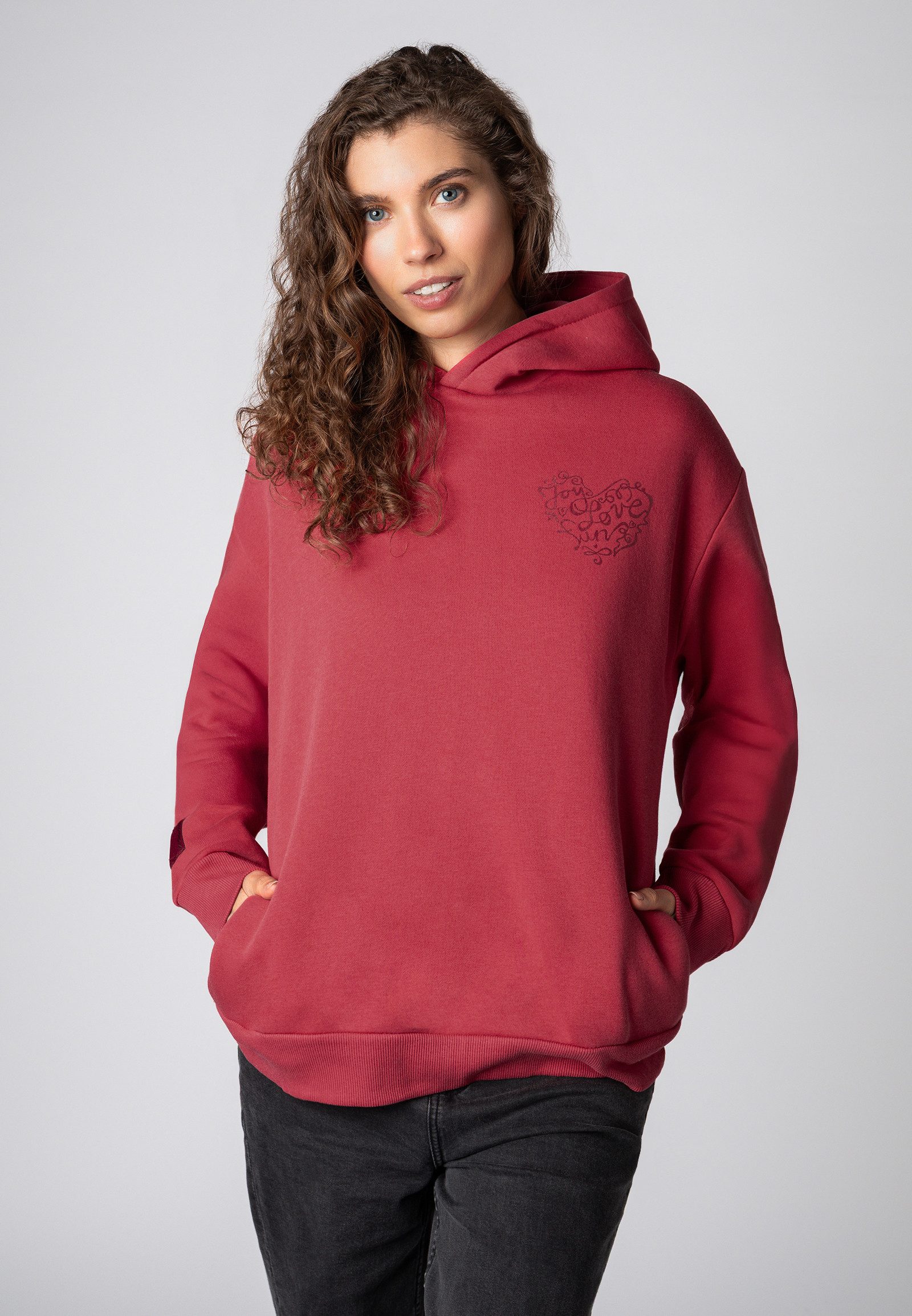 Fresh Made Kapuzenpullover Damen Kapuzenpullover Hoodie mit Artworks Sweater, Kapuzensweatshirt mit Kängurutasche, mit Kapuze