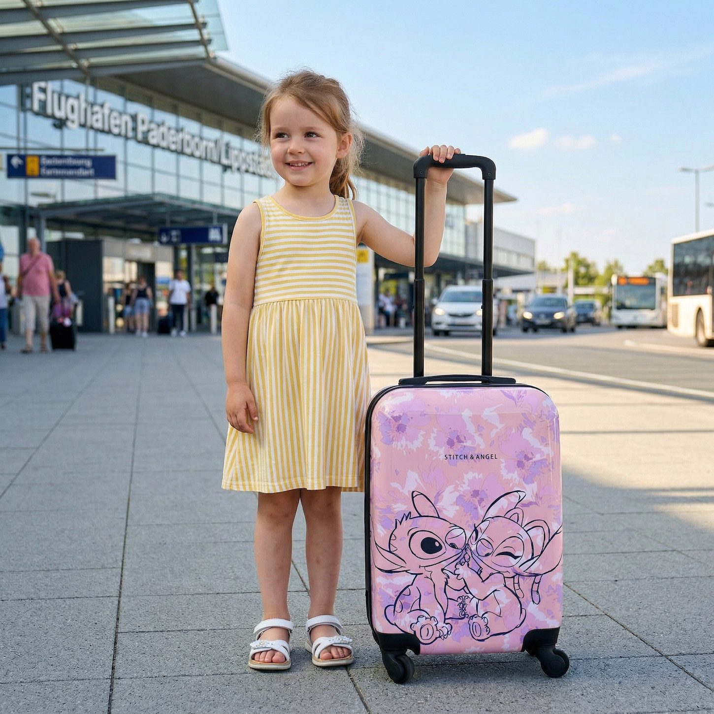 Disney Kinderkoffer Stitch Trolley Koffer 32 L Kindertrolley Trolly Kinder Handgepäck, Qualitätsware, Leicht, ABS-Hartschale, 4 Rollen 360°