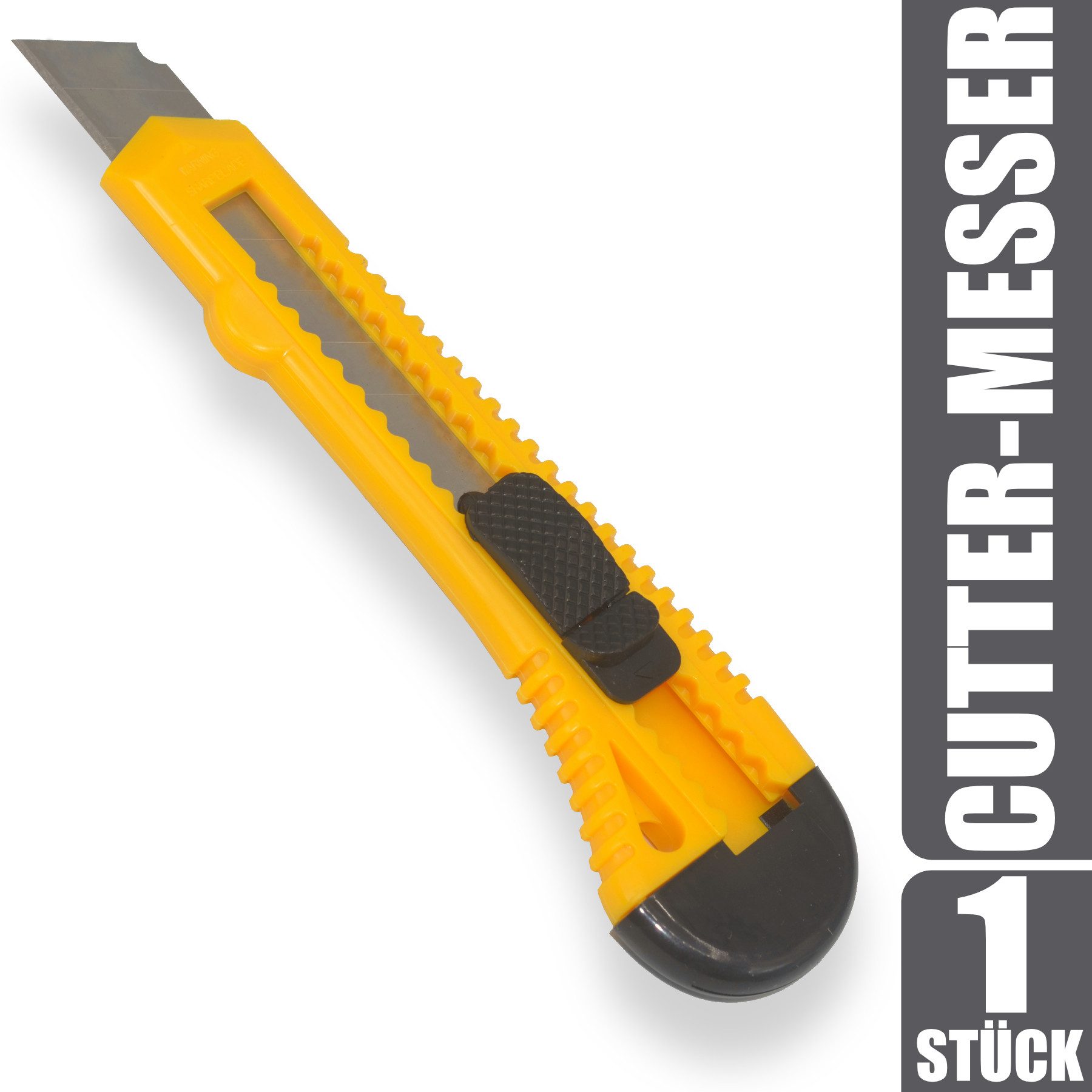 bonsport Cuttermesser Kunststoff Cuttermesser mit 18mm Abbrechklinge, schwarz/gelb, (1-tlg)