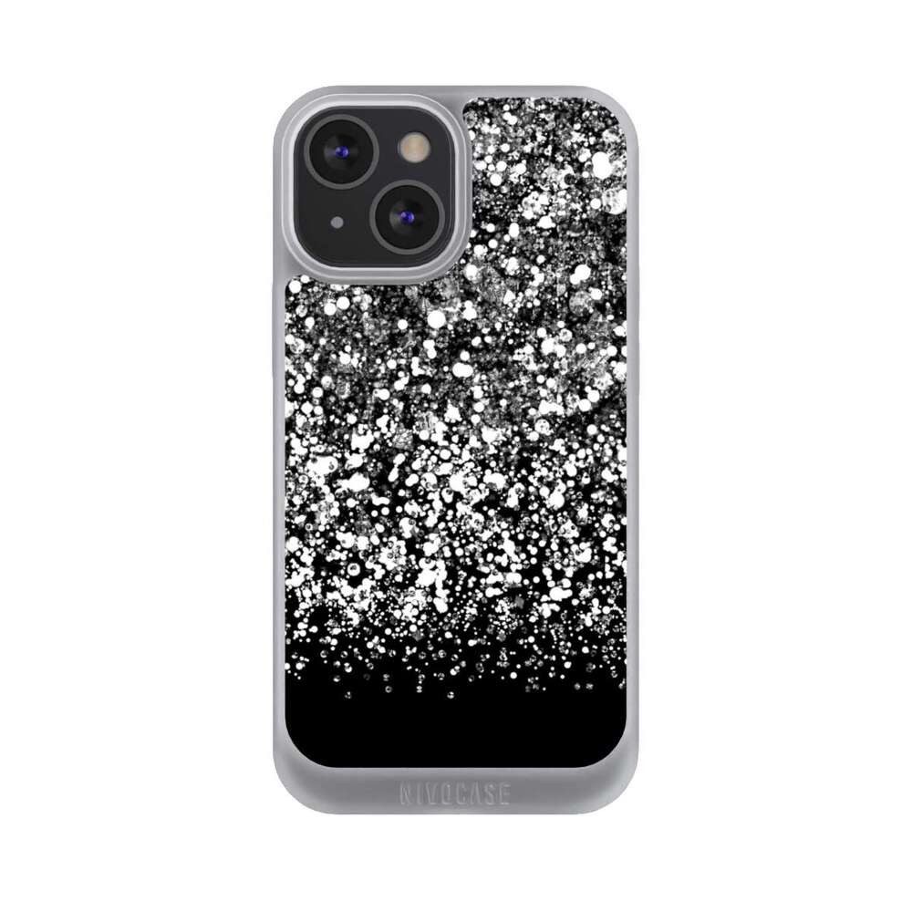 NIVOCASE Handyhülle Glitzer Look Schneeflocken Muster Snow Fall Glitter Look, Apple iPhone 13 Mini Handyhülle Hülle NIVOpure Case Frozen