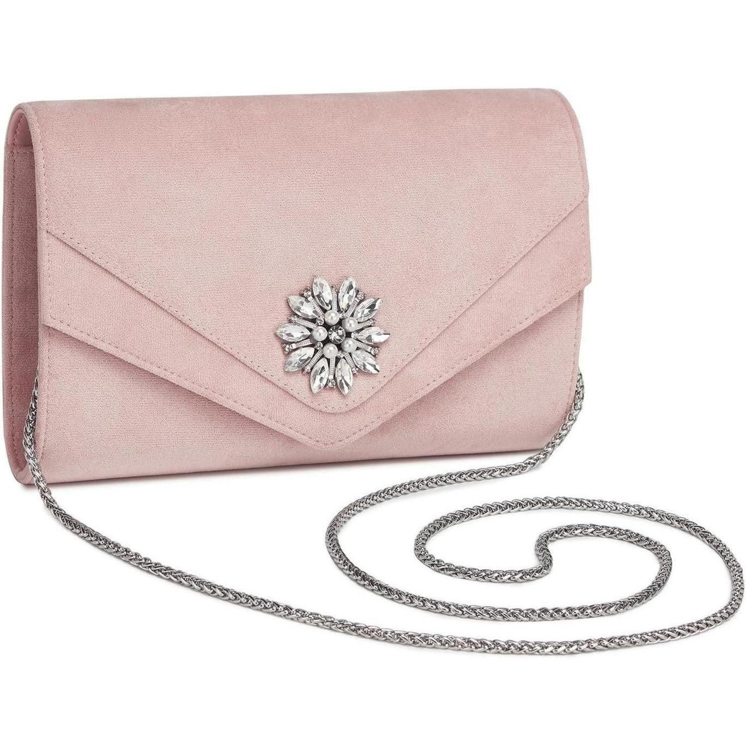LuxusKollektion Clutch Clutch Damen Wildleder Optik Hochzeiten Partys Bälle 2-2 Pink
