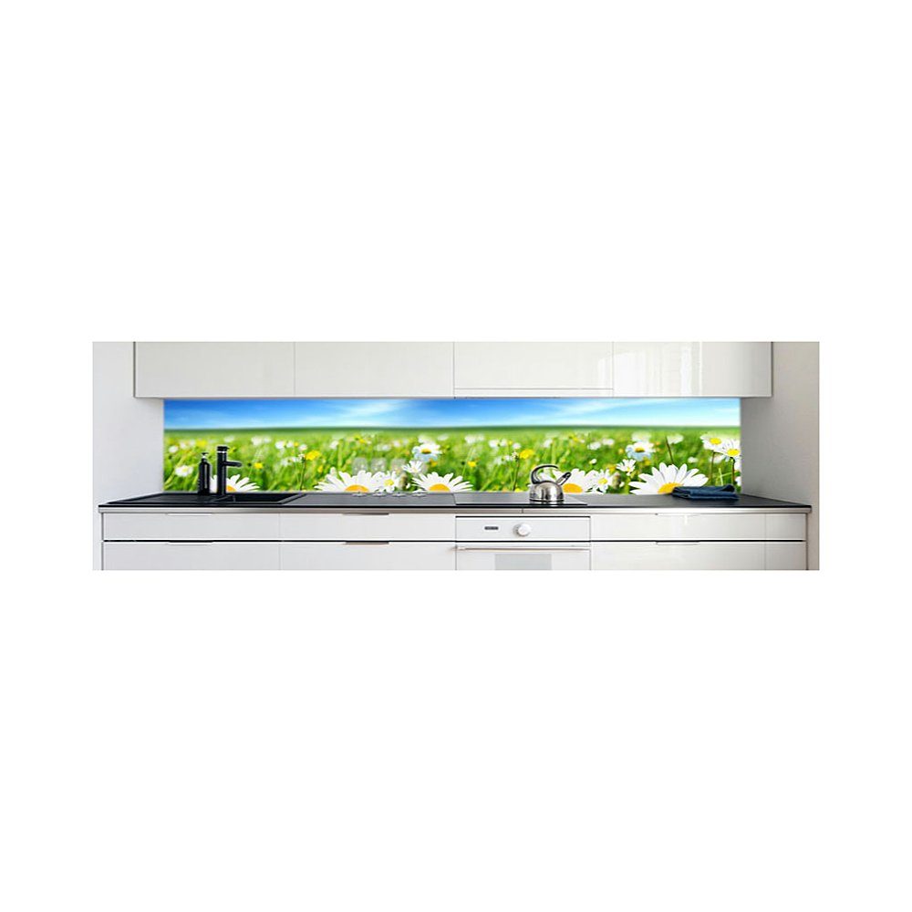 DRUCK-EXPERT Küchenrückwand Küchenrückwand Blumenwiese Premium selbstklebend 0,4 Hart-PVC mm