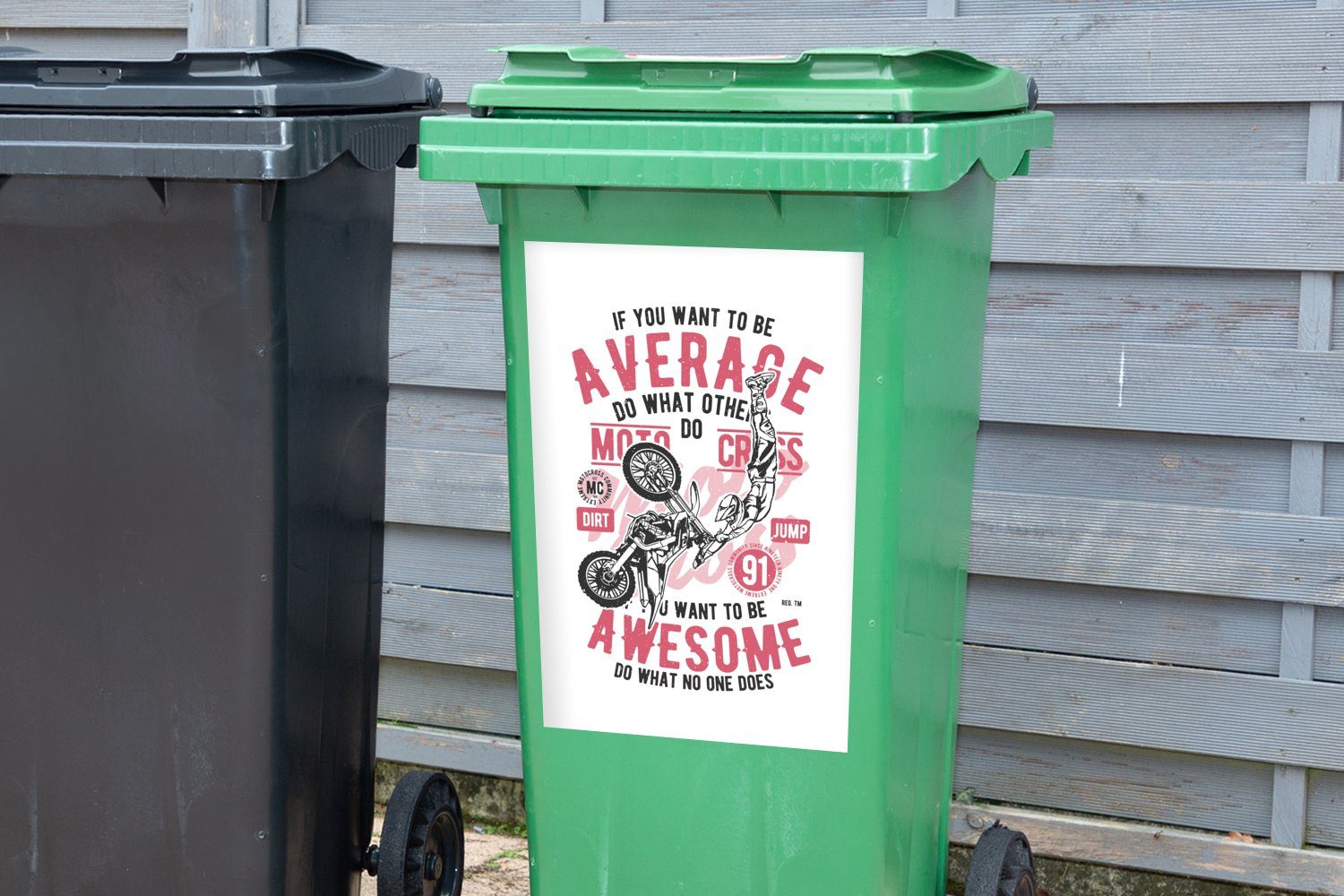 Sticker, St), Container, Abfalbehälter (1 Sport Retro Mancave - Mülltonne, Mülleimer-aufkleber, Wandsticker MuchoWow -