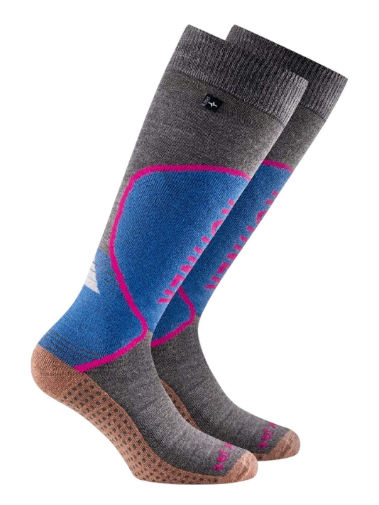 Skisocken Copper Jet (hoher Tragekomfort, warm) grau/blau - 1 Paar