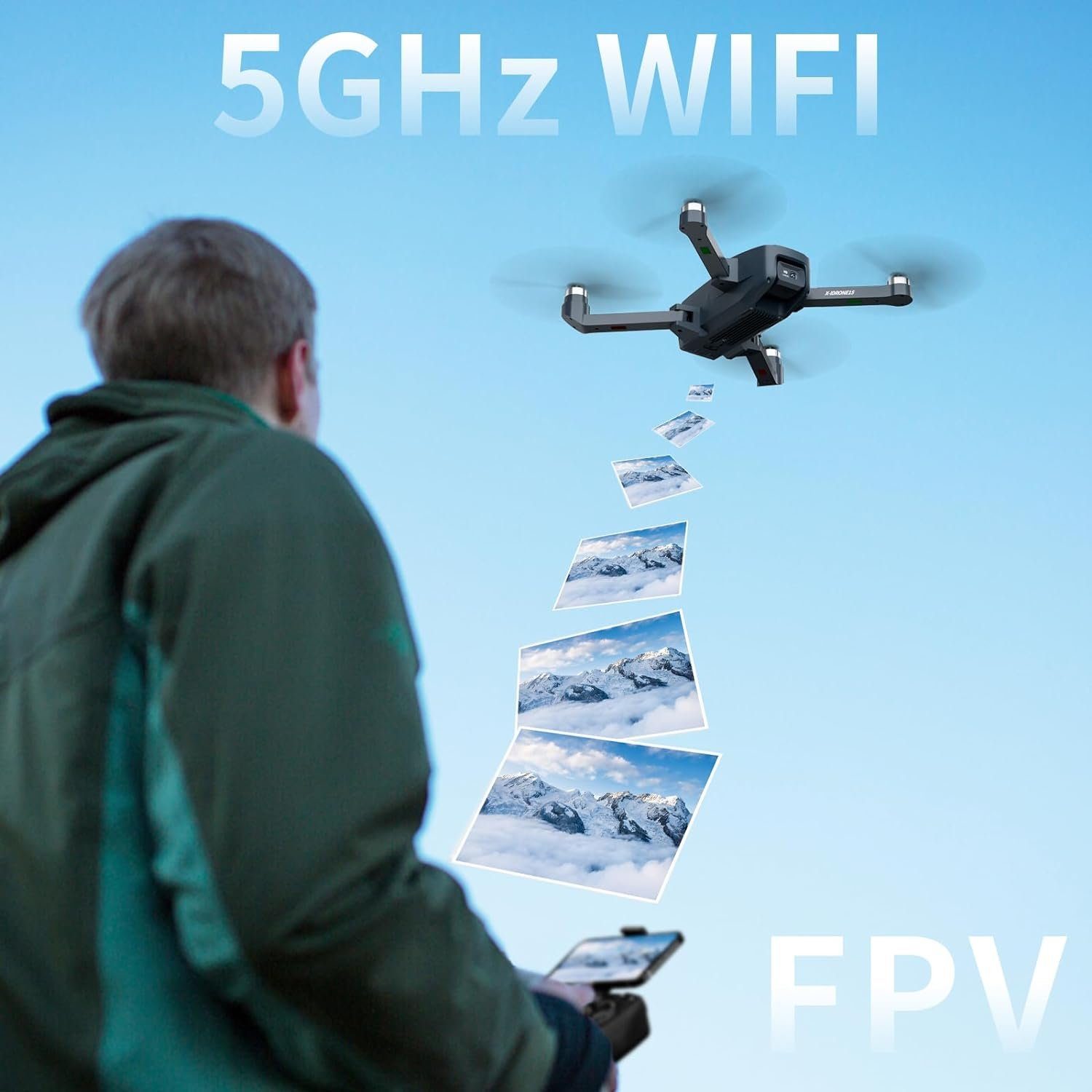 X-IMVNLEI Fernbedienung Professional WiFi Video RC-Quadcopter) FPV Erwachsene Drohne (1080P, 5G