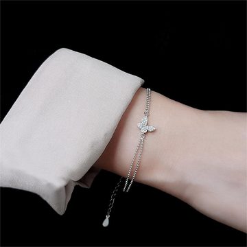 LENBEST Bettelarmband Charm Armband, Schmetterling Armband Silber, 1pc (1-tlg)
