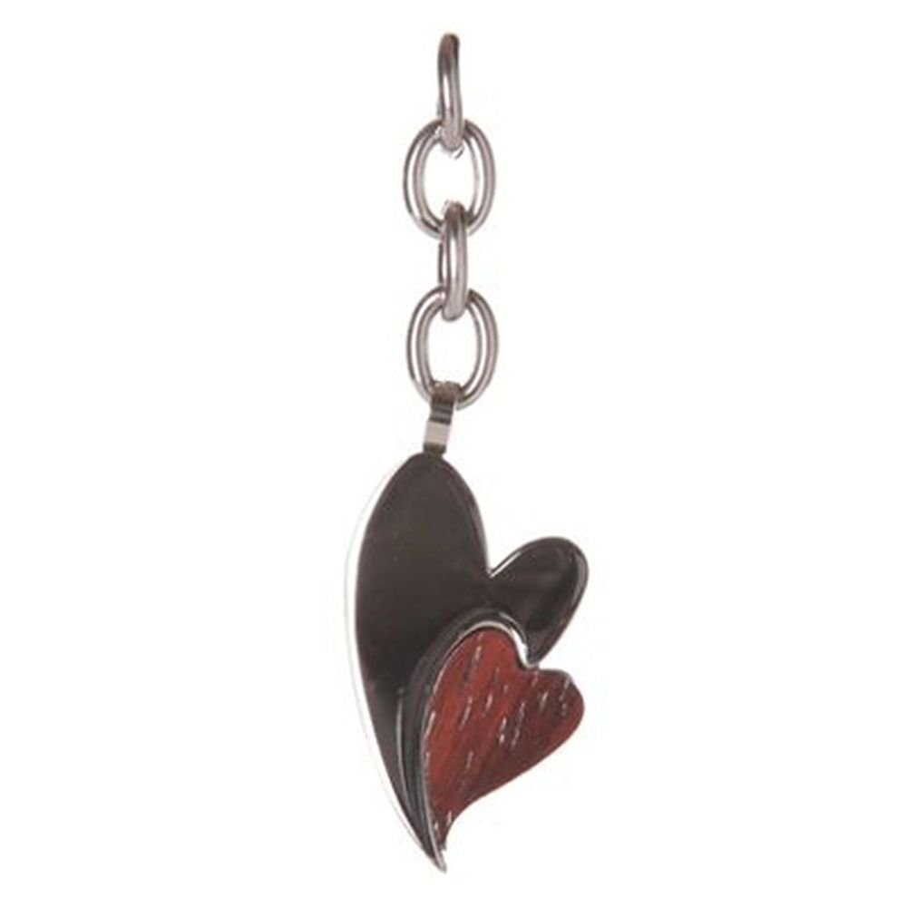 Kingka Charm-Einhänger Anhänger "Herz", mit Holzeinlage
