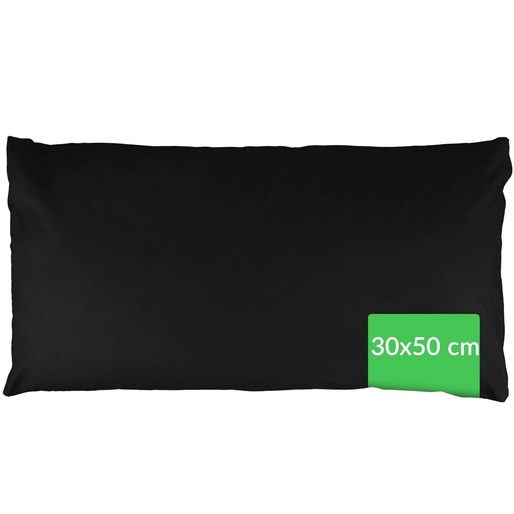 Kisska Kissenbezug LUNA Kissenüberzug Sofakissenbezug Kopfkissenbezug, (1 Stück), Atmungsaktiv, aus Baumwolle 50x30 Schwarz