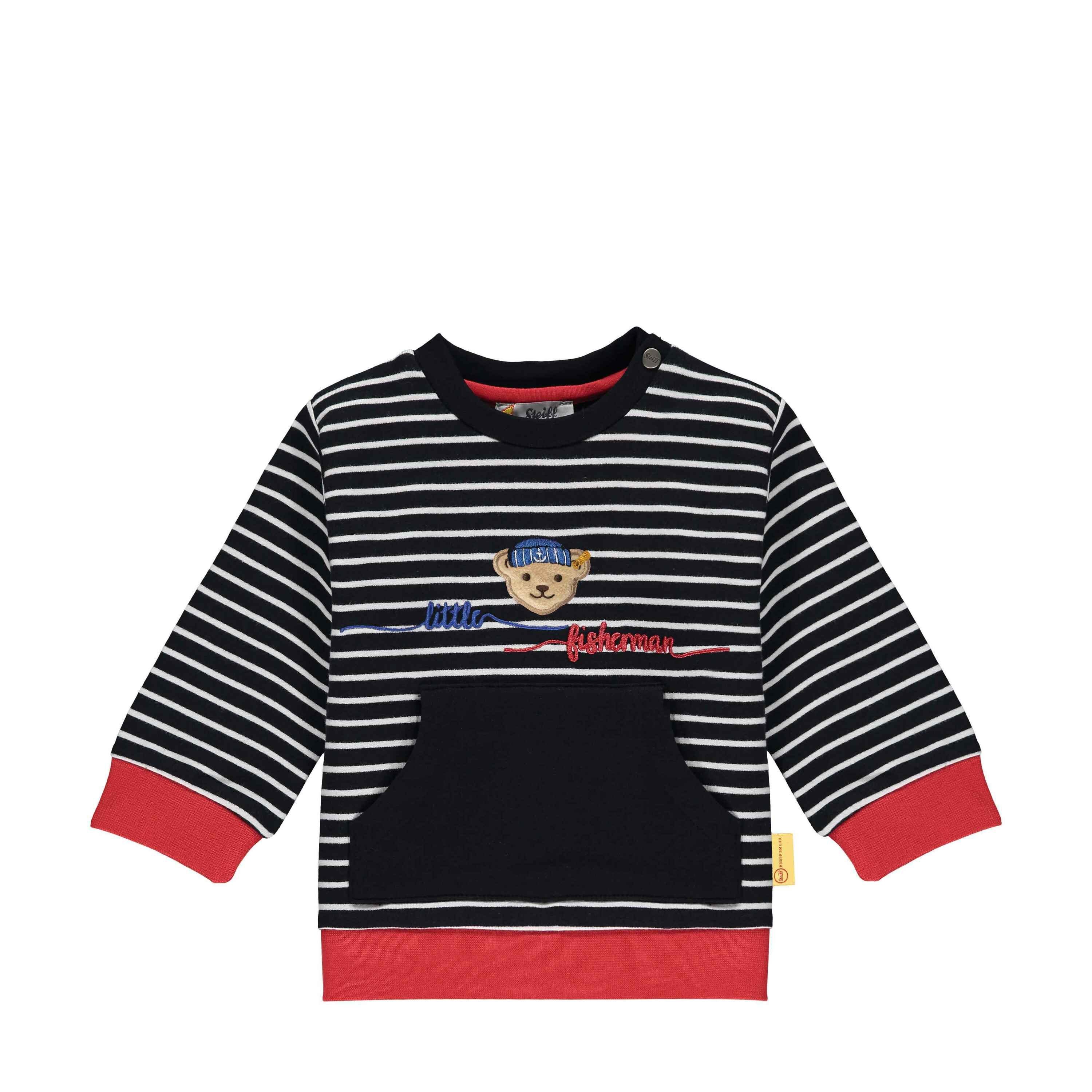 Steiff Sweatshirt Sweatshirt gestreift mit Fronttasche