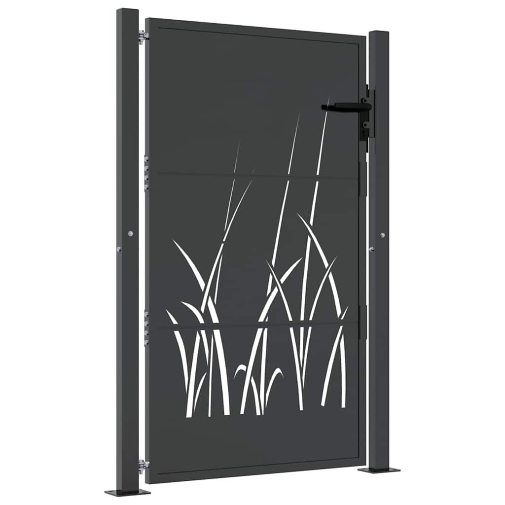 vidaXL Gartentor Gartentor Anthrazit 100x125 cm Stahl Gras-Design