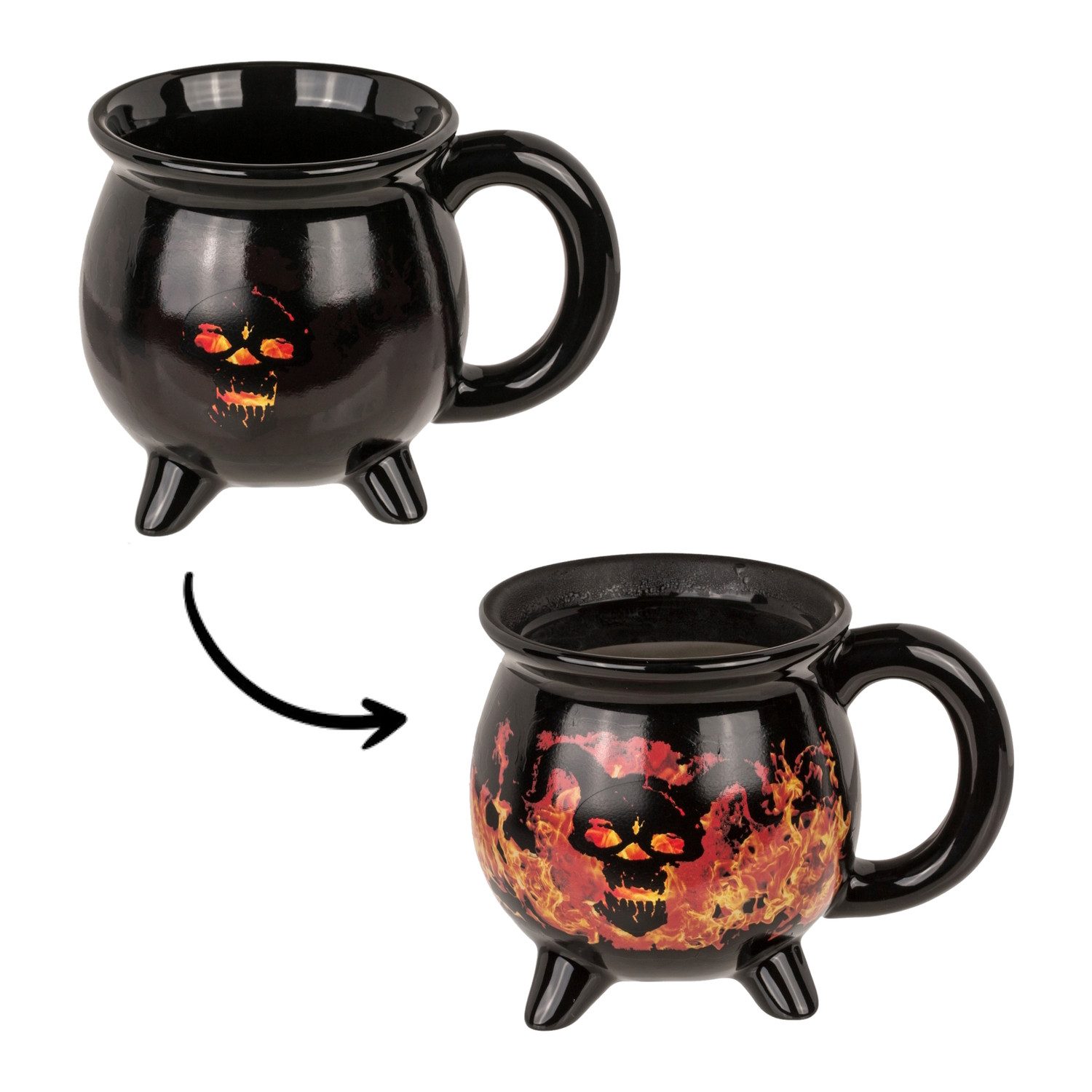 Out of the Blue Tasse Feuerteufel Kessel Kaffeebecher mit Wärmeeffekt