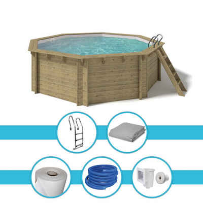 Paradies Pool Pool, Holzpool Kalea 528x138cm, Folie grau 0,8mm