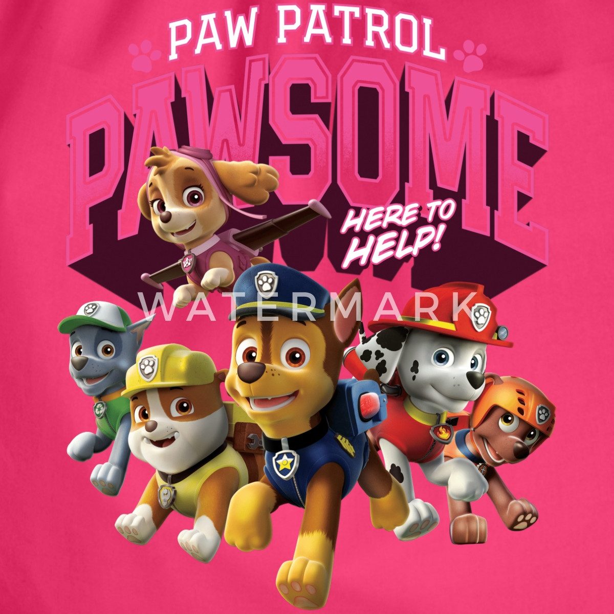 Spreadshirt Turnbeutel Paw Patrol Pawsome Here To Help Spruch Rosa Turnbeutel (1-tlg)