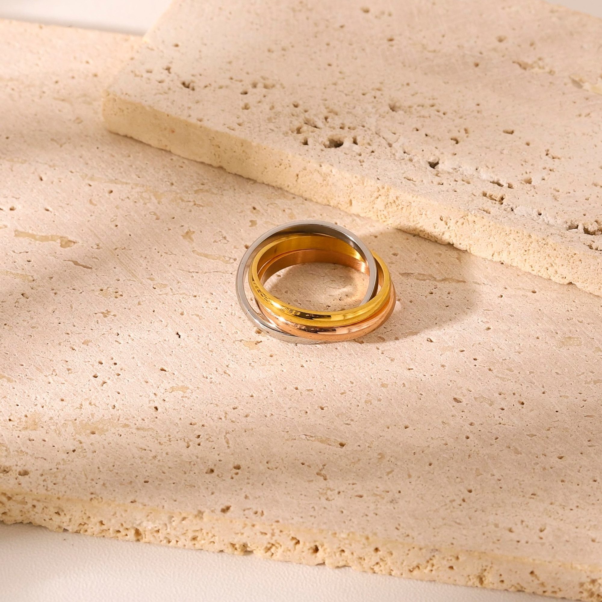 Kim Johanson Fingerring Tricolor, Wickelring, Damenring, verschiedene Größen