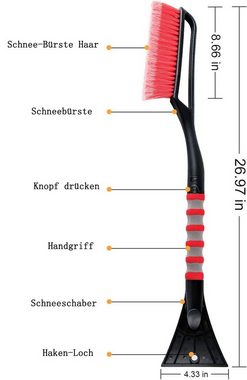 GelldG Autowaschbürste 2in1 Auto Reinigungsbürste Eiskratzer Schneebesen Abnehmbarer