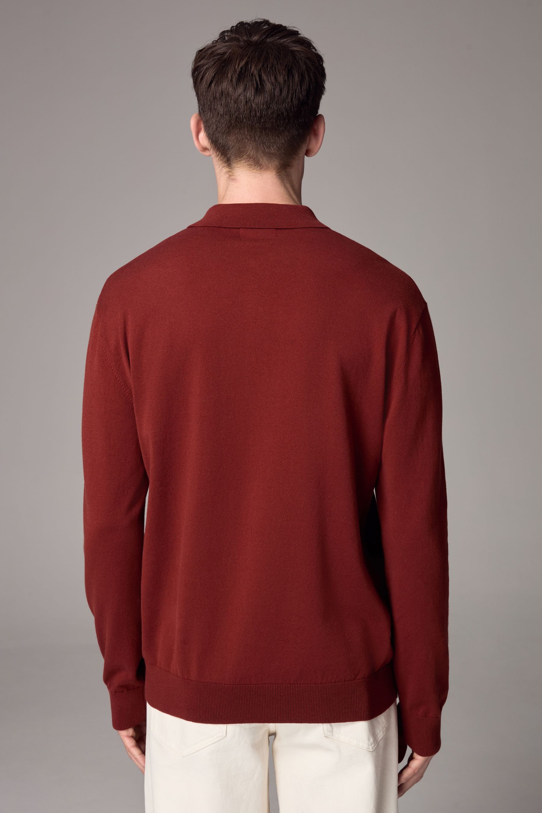 Next Langarm-Poloshirt Langärmeliges Slim Fit Poloshirt günstig online kaufen