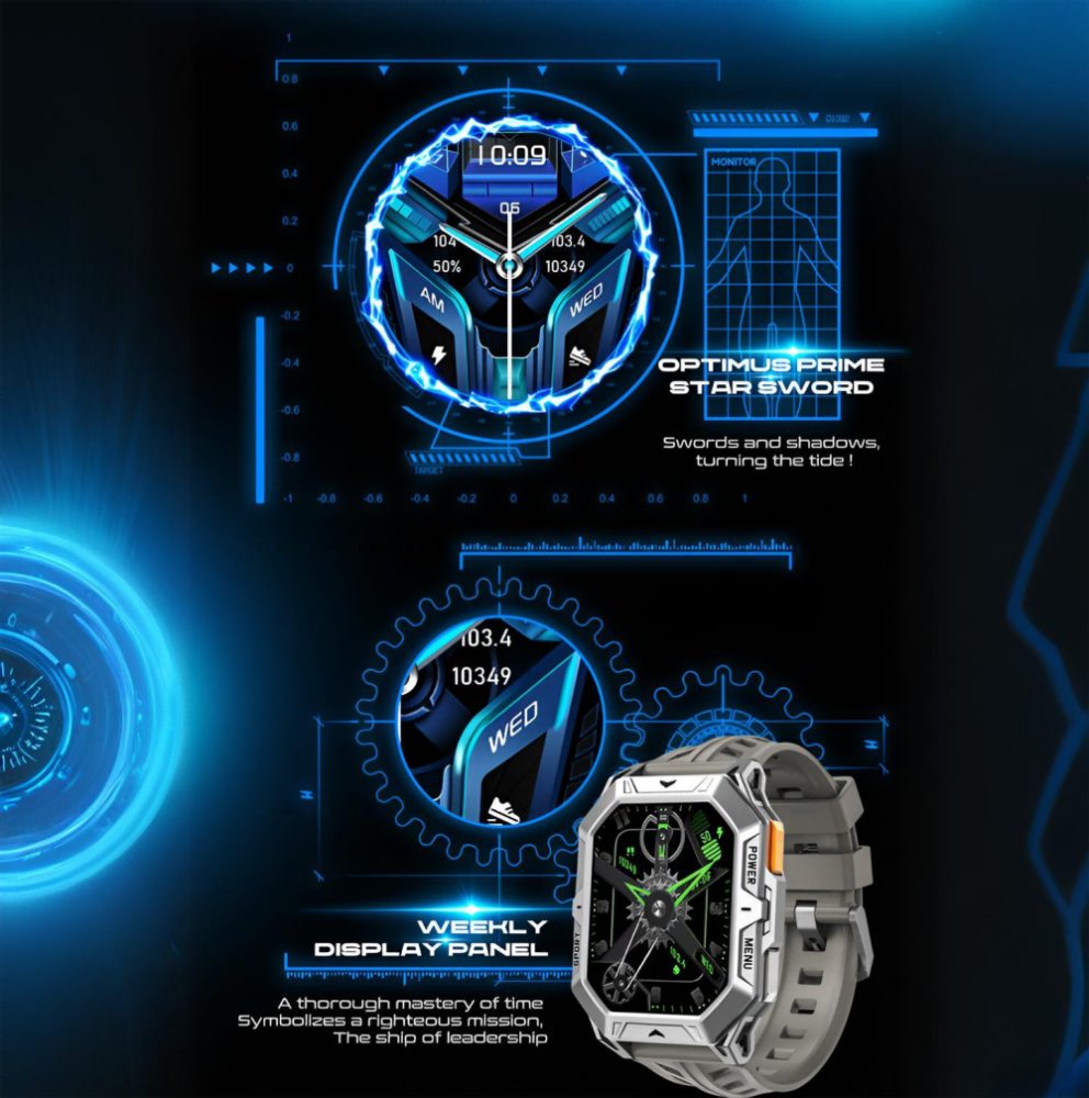 ibettertec Smartwatch,Fitness Tracker Uhr für Damen Herren mit Telefonfunktion Smartwatch (2,13-Zoll HD-AMOLED-Touchscreen Zoll) IP68 Wasserdicht, für Android und iOS geeignet, 1000 mAh große Akkukapazität, 100+ Sportmodus und Gesundheitsüberwachung