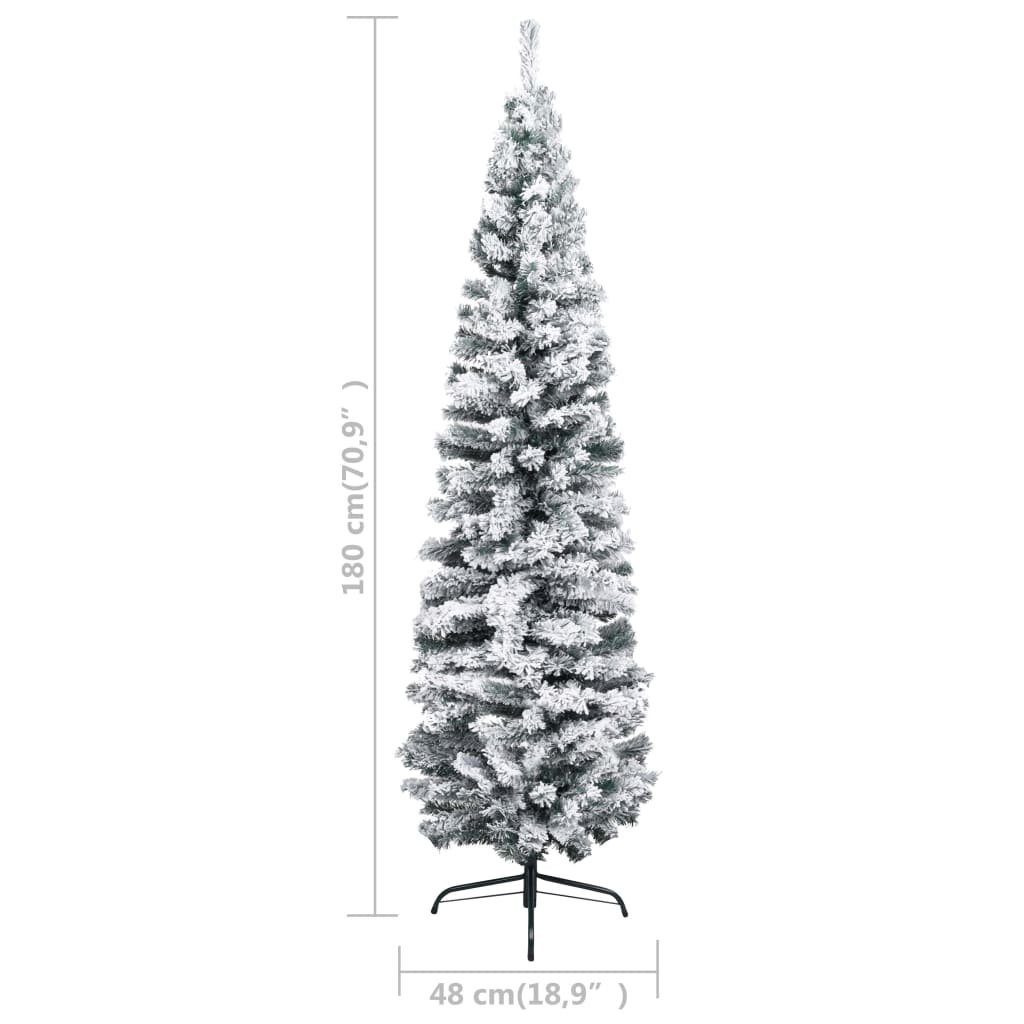 Weihnachtsbaum mit 180 Künstlicher furnicato PVC Schnee Grün cm Schlank