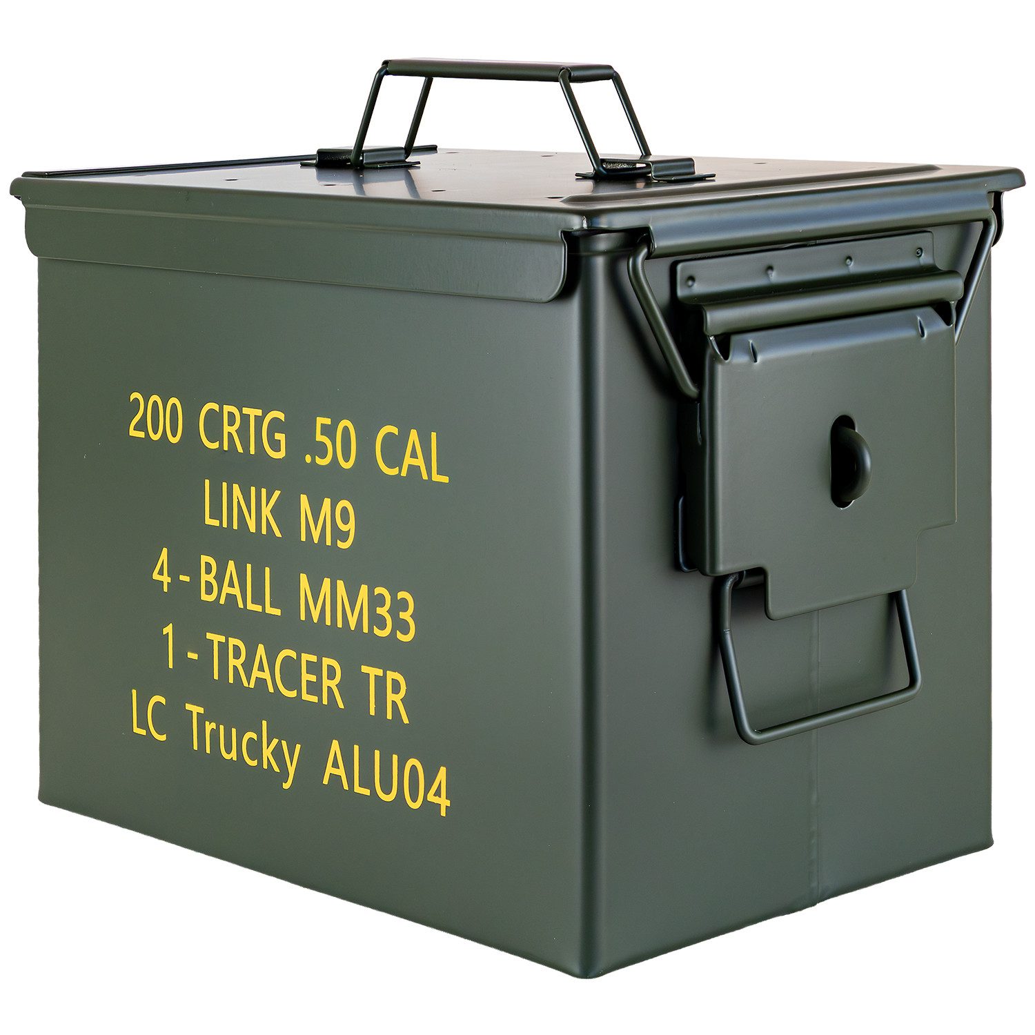 Trucky Aufbewahrungsbox Munitionsbox Box Metallkiste Metallbox Ammo Box 33 x 19 x 23 cm Grün