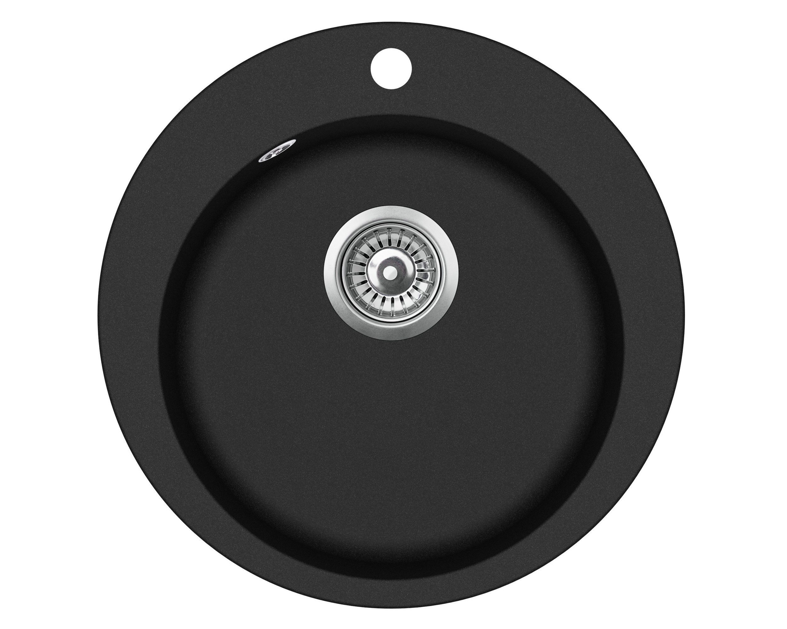 GURARI Küchenspüle SRR 100 - 601 W/1, CROWN, 50.5/50.5 cm, (1 St), Einbau Spüle, Küchenspüle, Schwarz, inkl. Siphon, 50,5, Ø 39,5 x 19