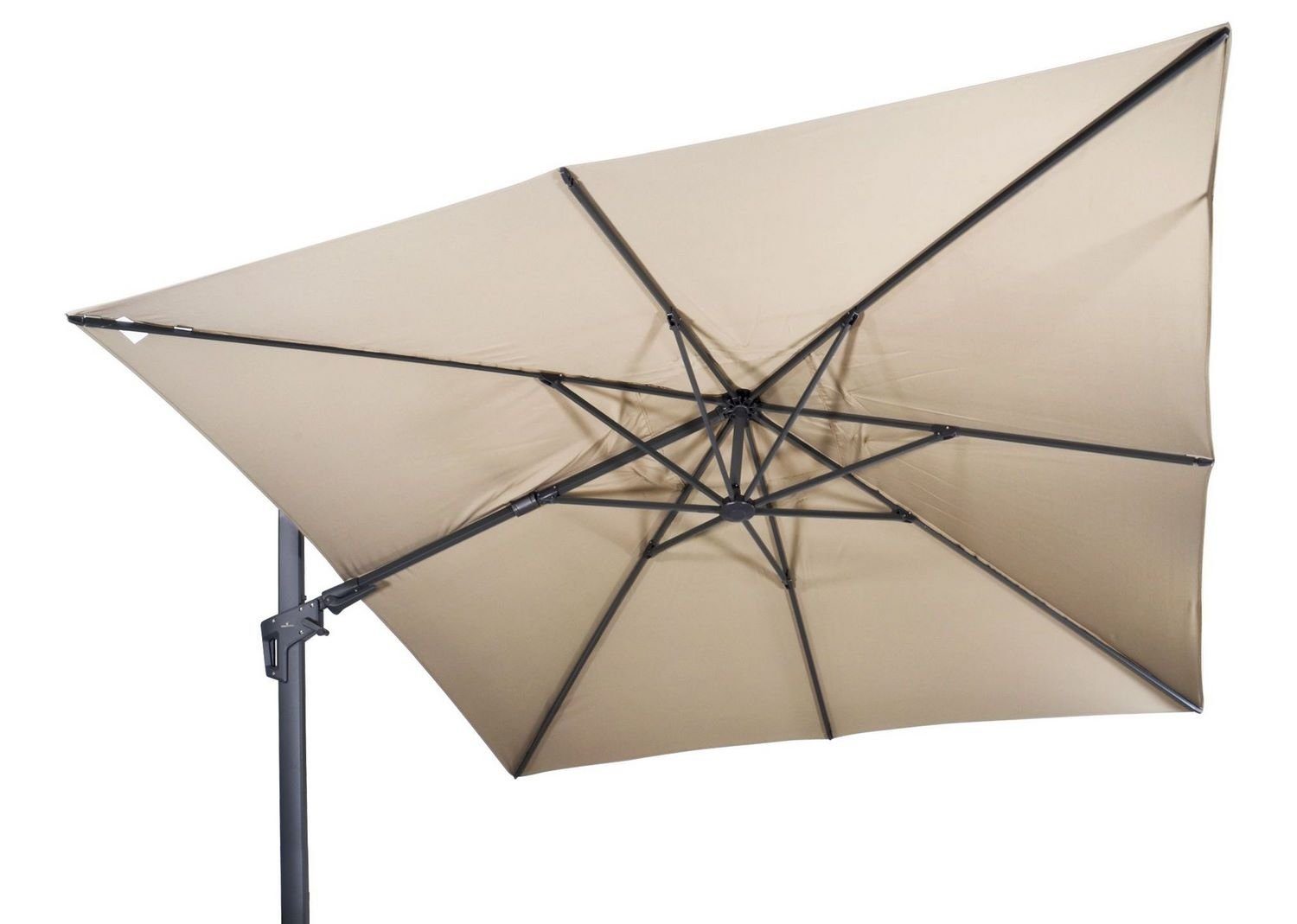 Lesli Living Sonnenschirm Lesli Living Ampelschirm "Virgo Flex" Ecru 3x3m