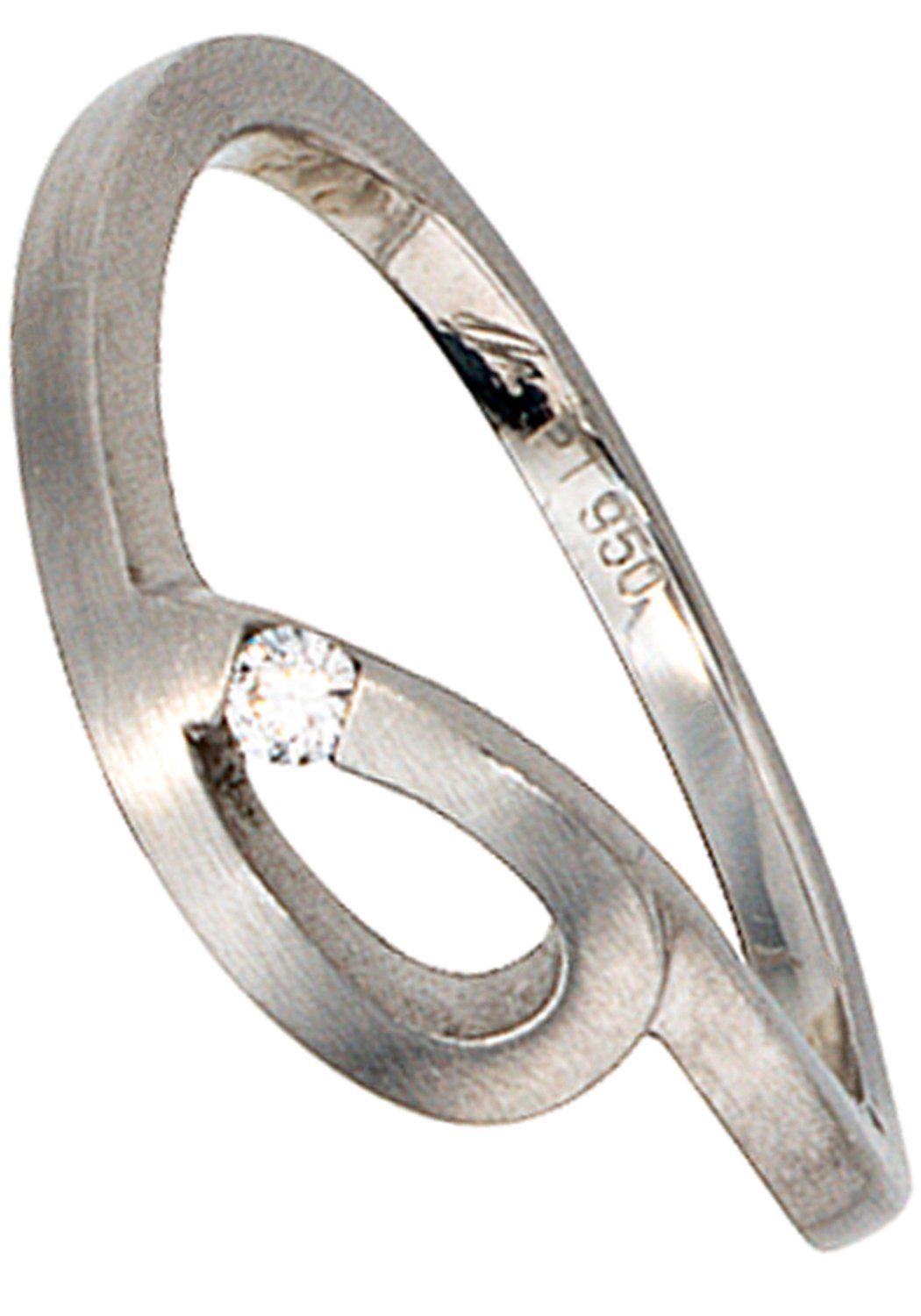 ct., Fingerring 0,04 950 Diamant-Ring Platin JOBO