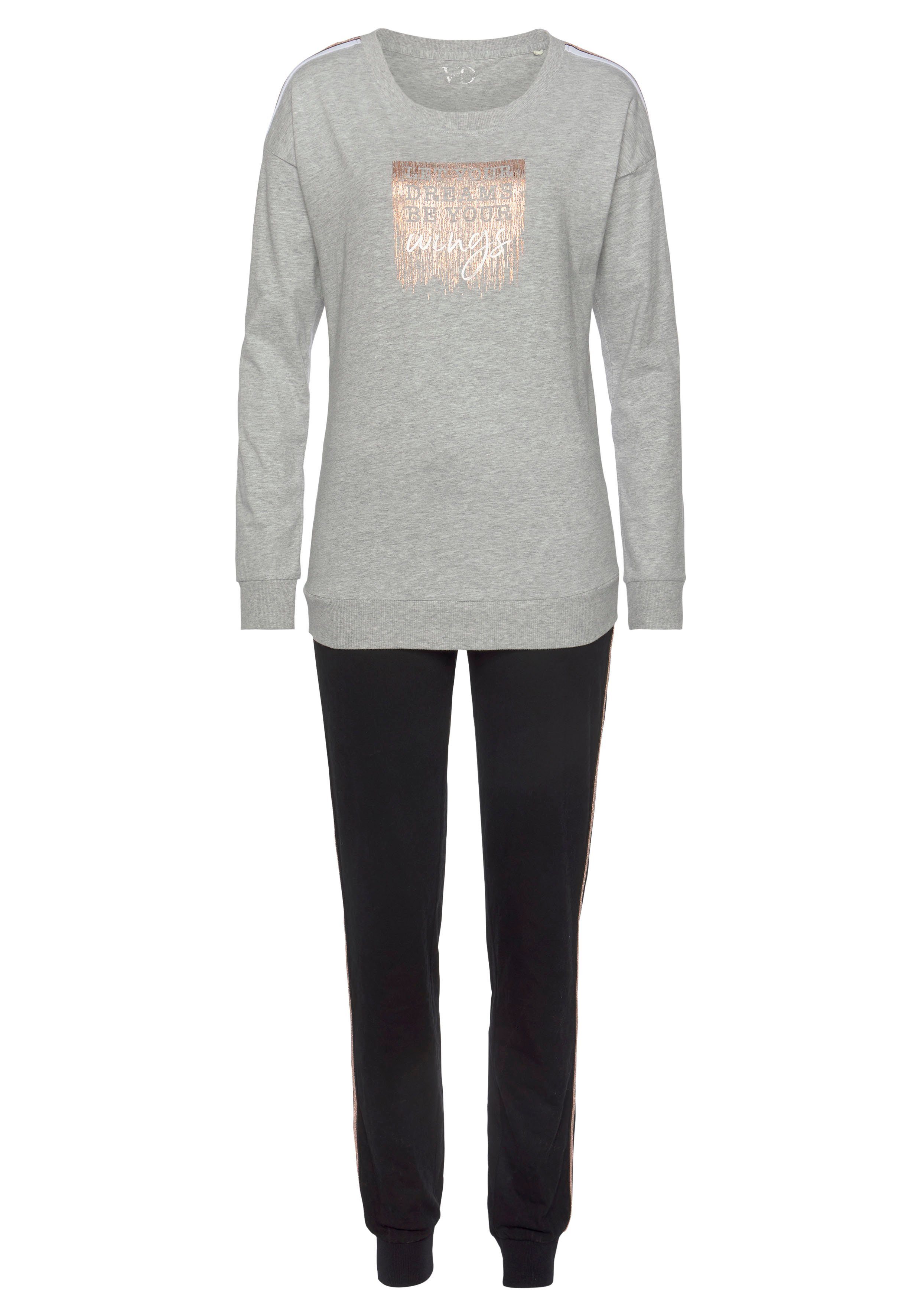 Vivance Dreams Pyjama (2 tlg) mit kontrastfarbenen Tape Details günstig online kaufen