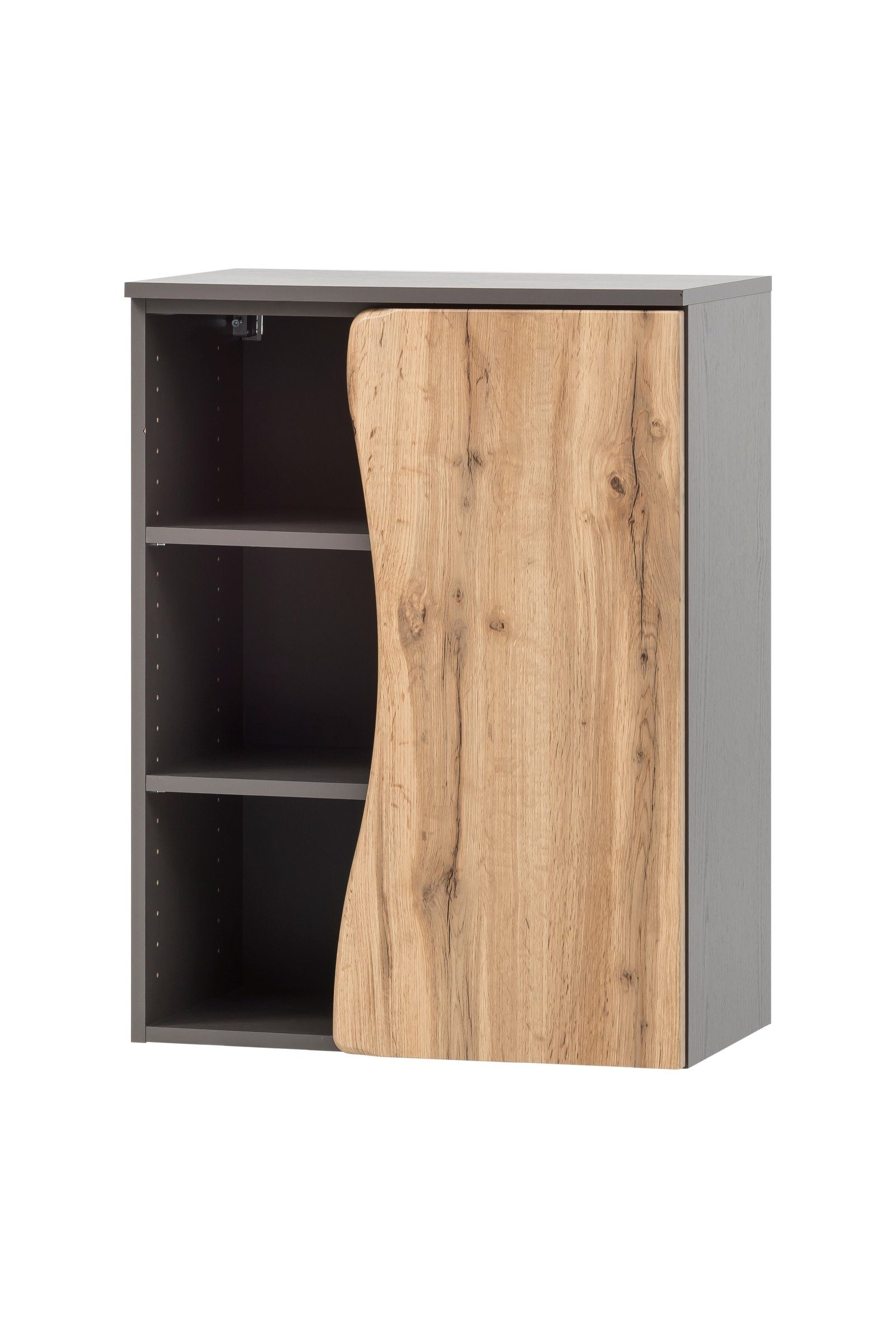 HELD MÖBEL Waschbeckenunterschrank aus MDF in graphit mit einer Tür und 4 Einlegeböden (B/H/T: 60x79x35 cm)
