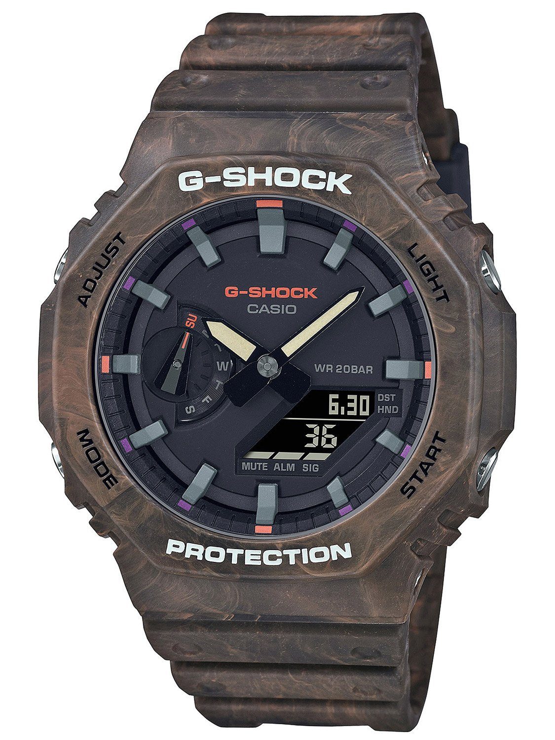 Herren Uhren CASIO G-SHOCK Quarzuhr G-Shock Classic AnaDigi Braun meliert